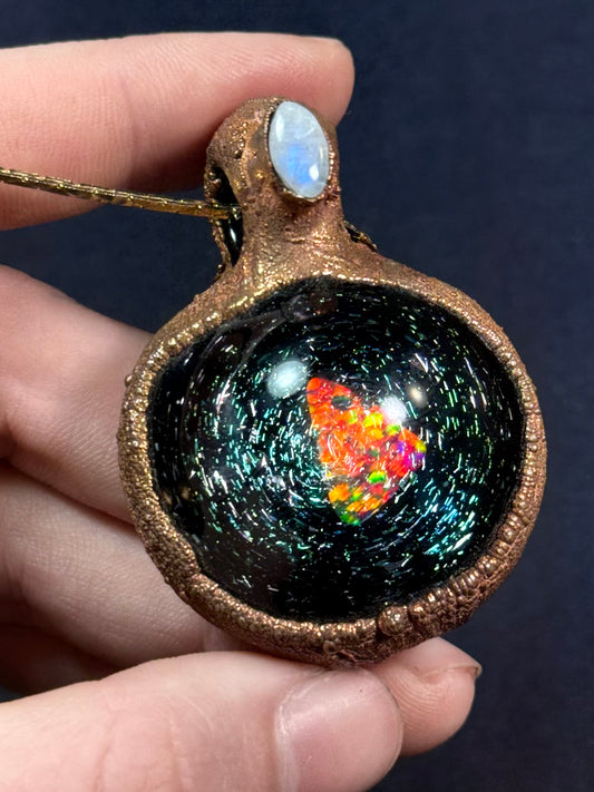 Galaxy opal amulet