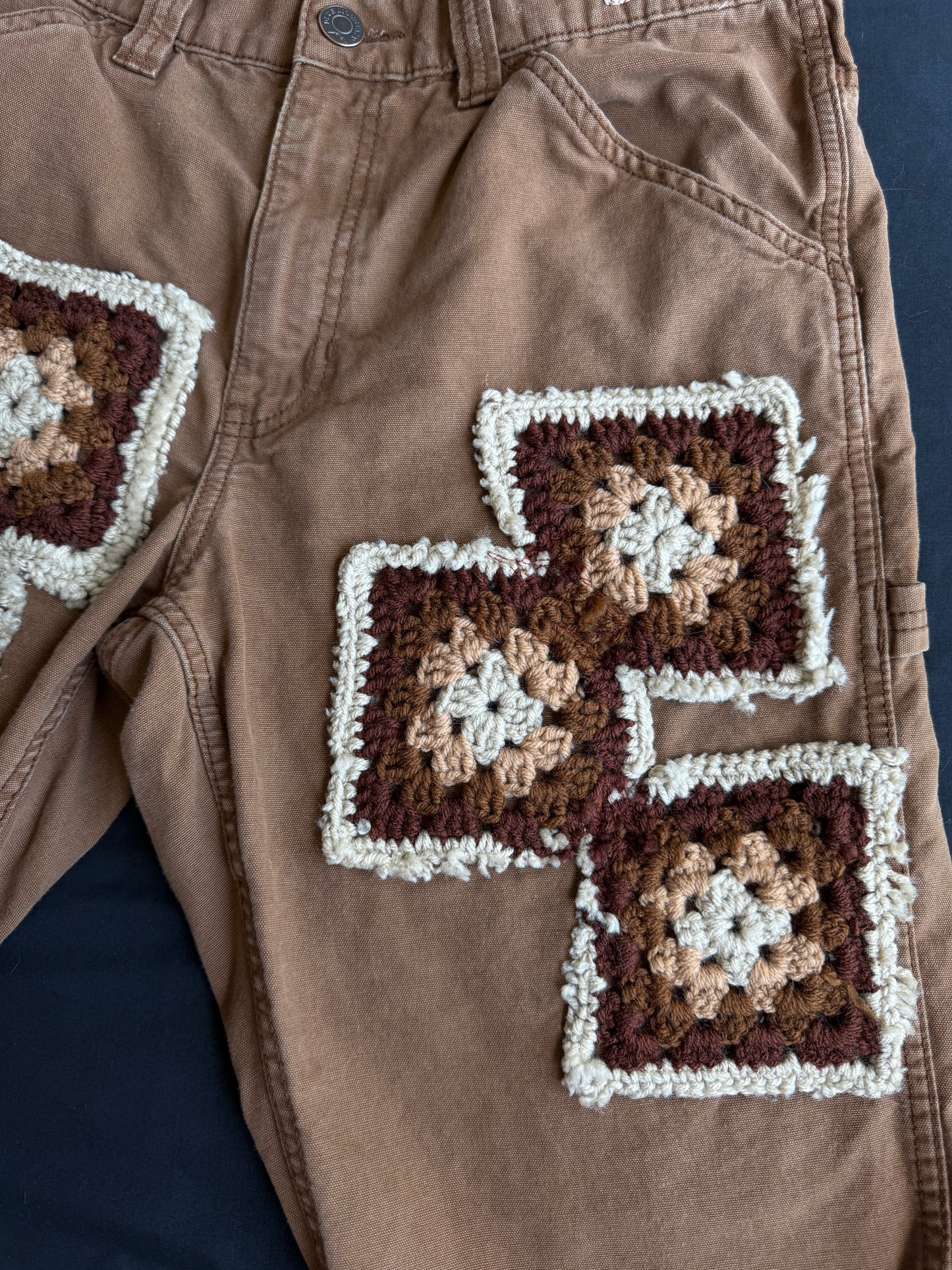 Crochet granny square shorts