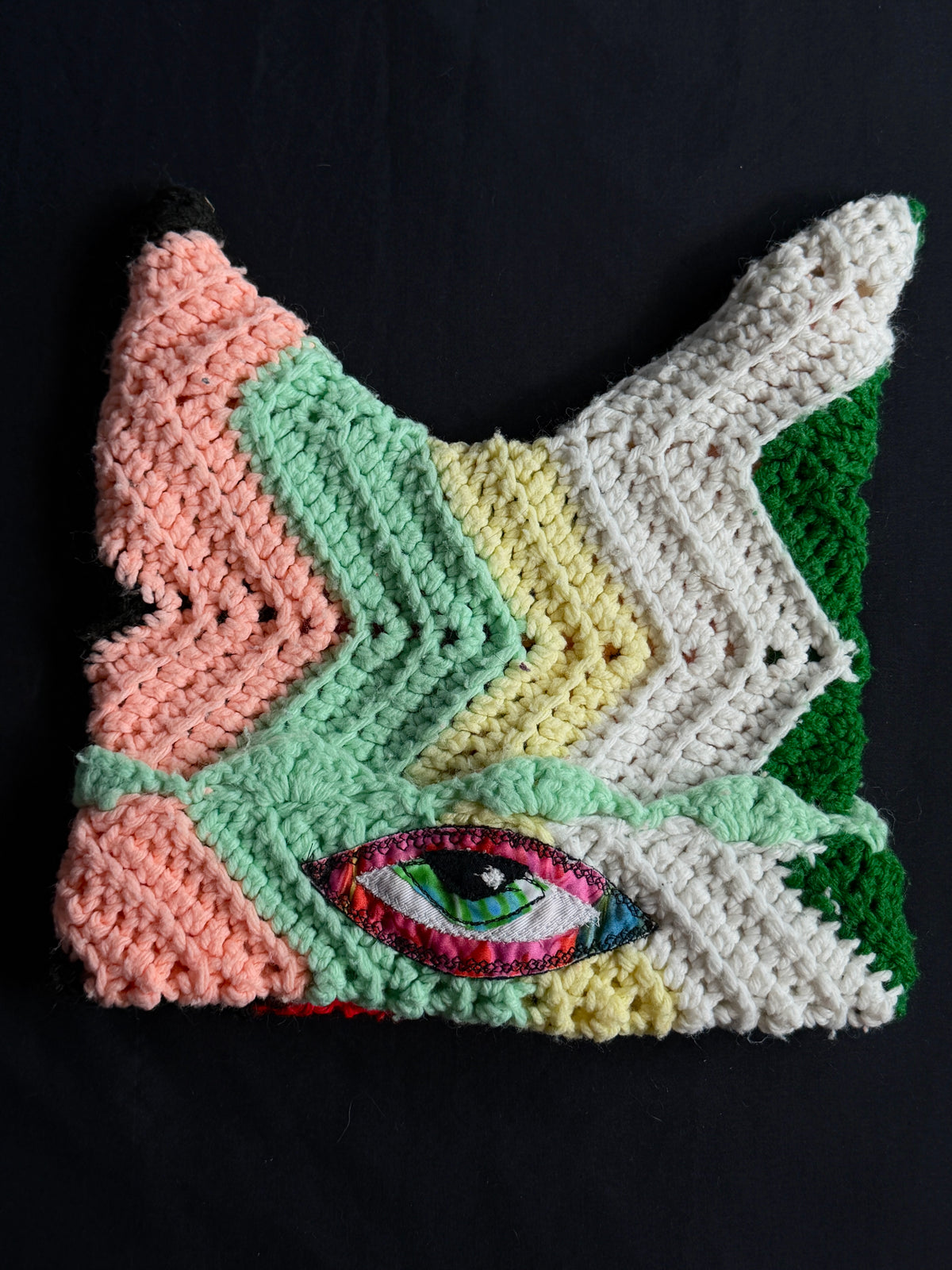 Crochet eyeball hat