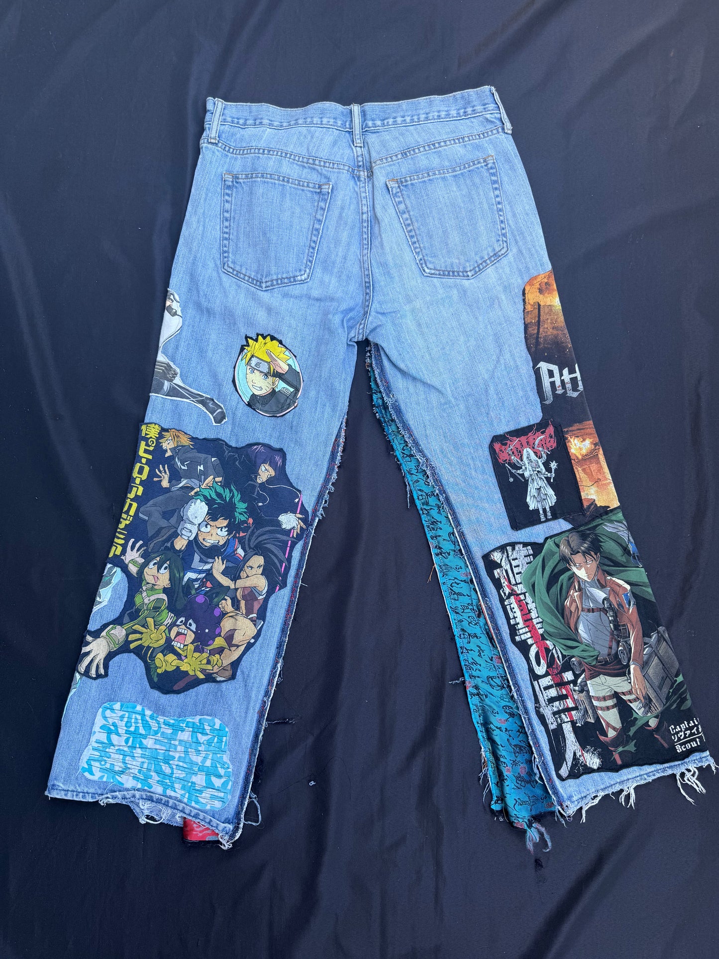 Anime collage patch jeans