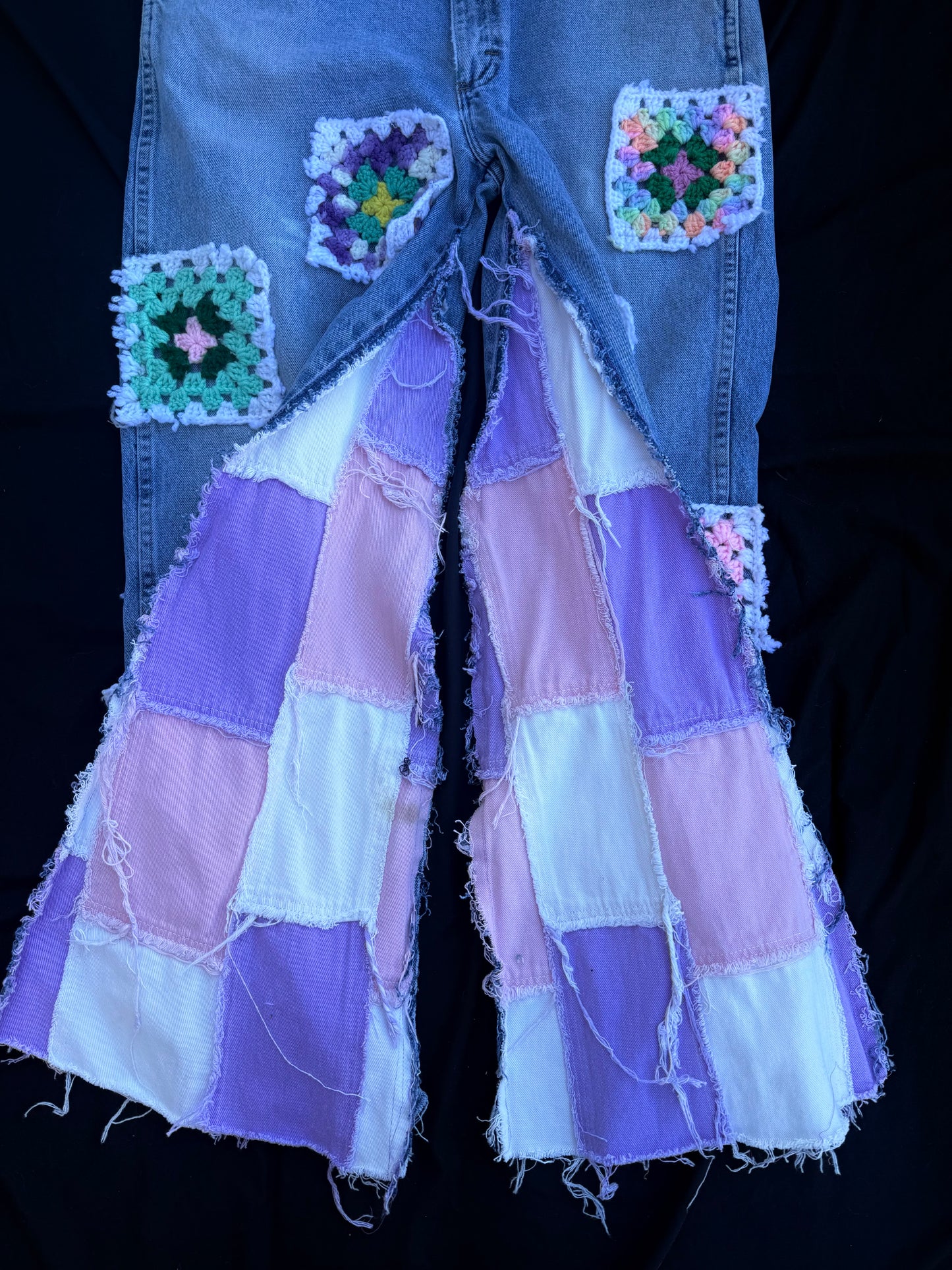 Purple daydream granny square pants
