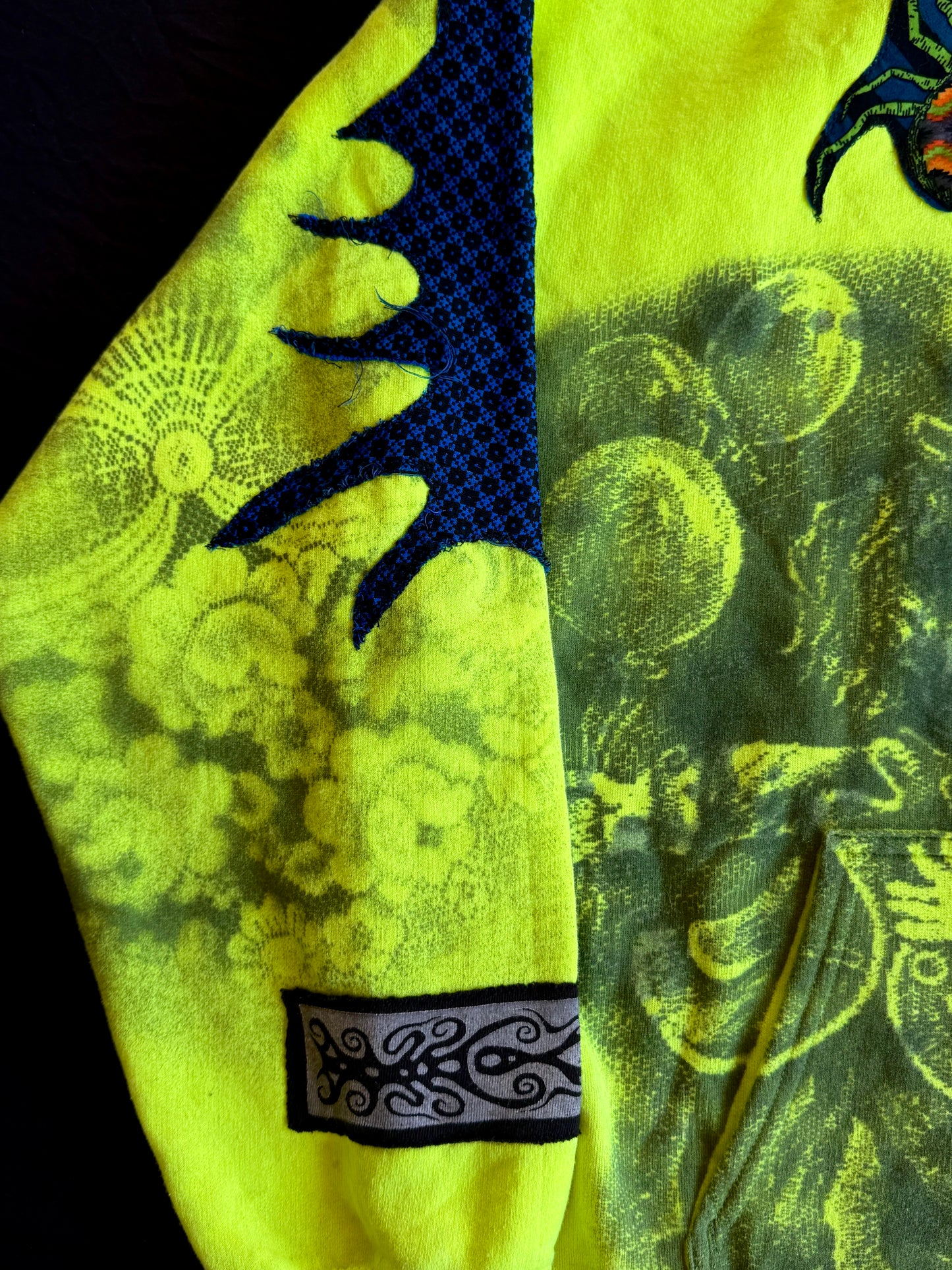 Neon clown wolf hoodie