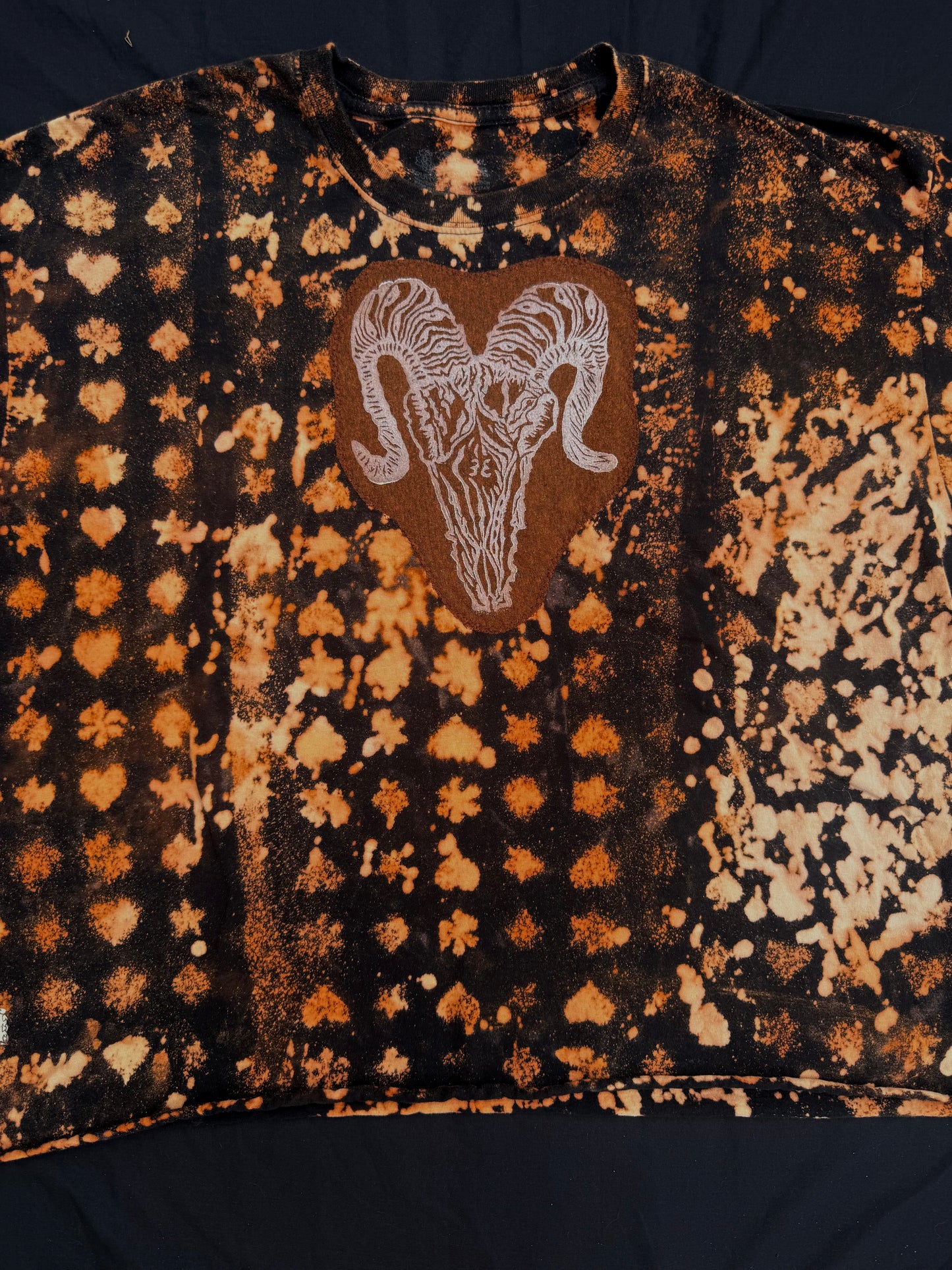 All seeing billy skull bleach dyed t shirt