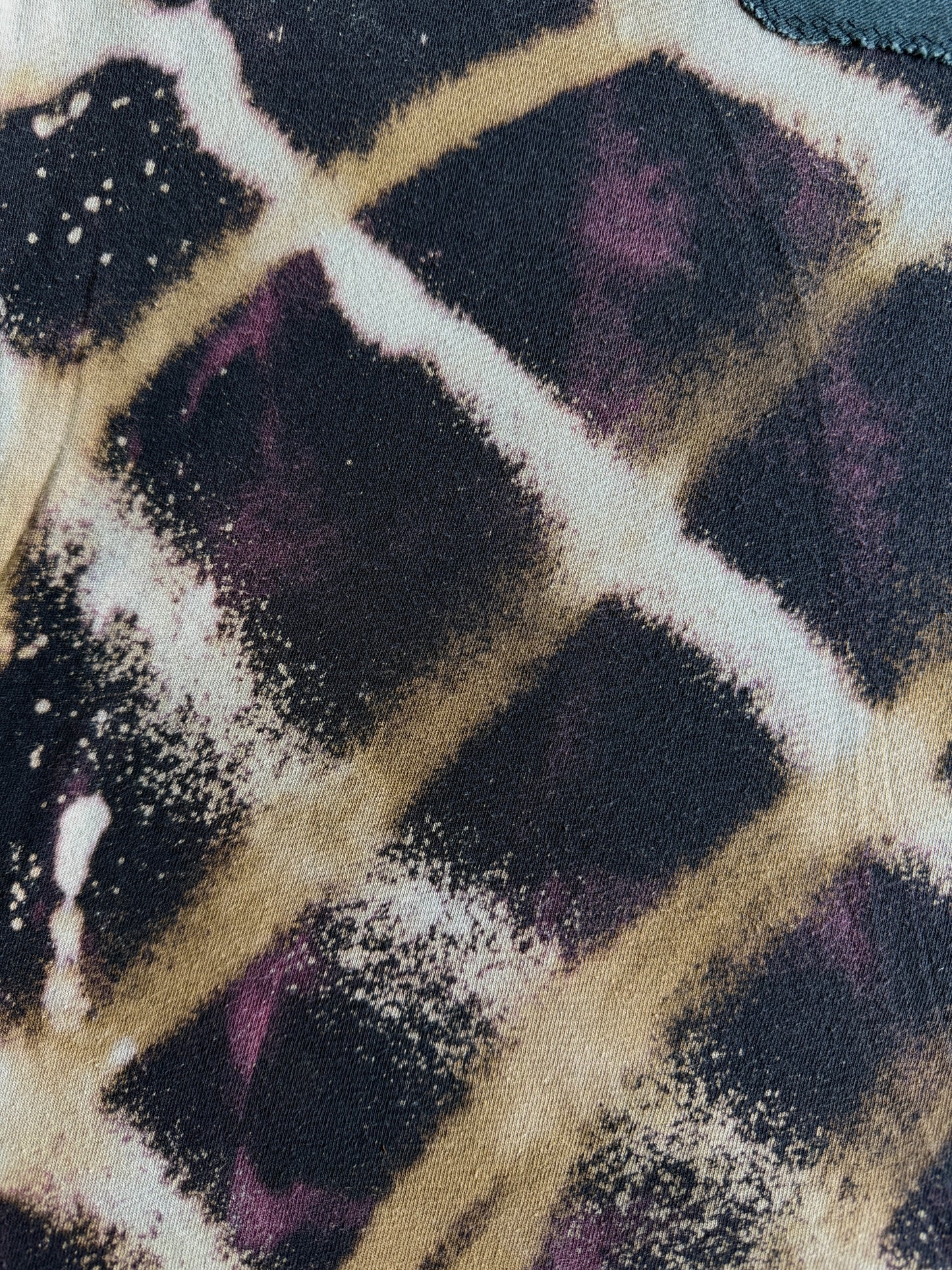 Three headed snail bleach dyed t-shirt