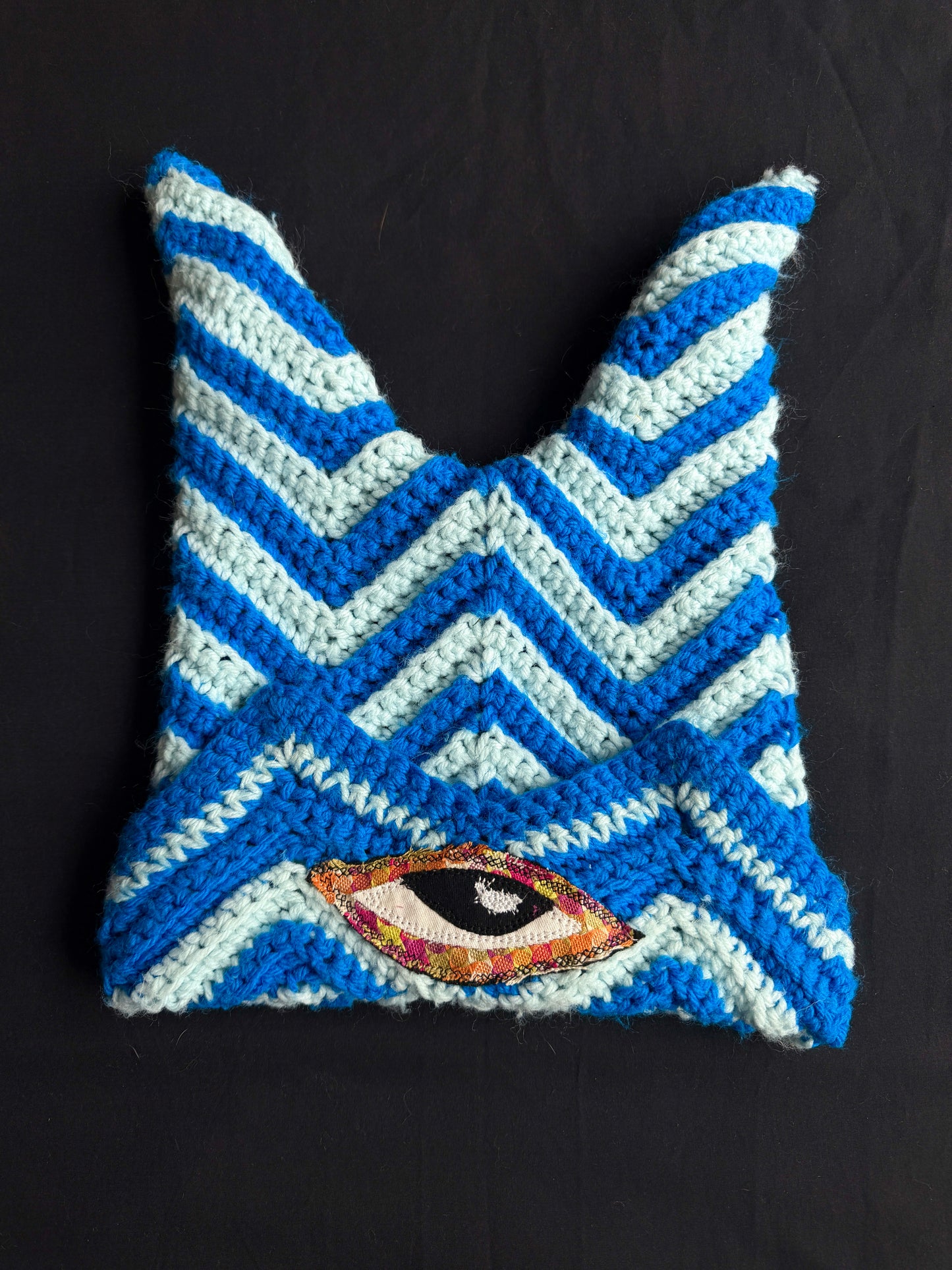 Crochet eyeball patch hat