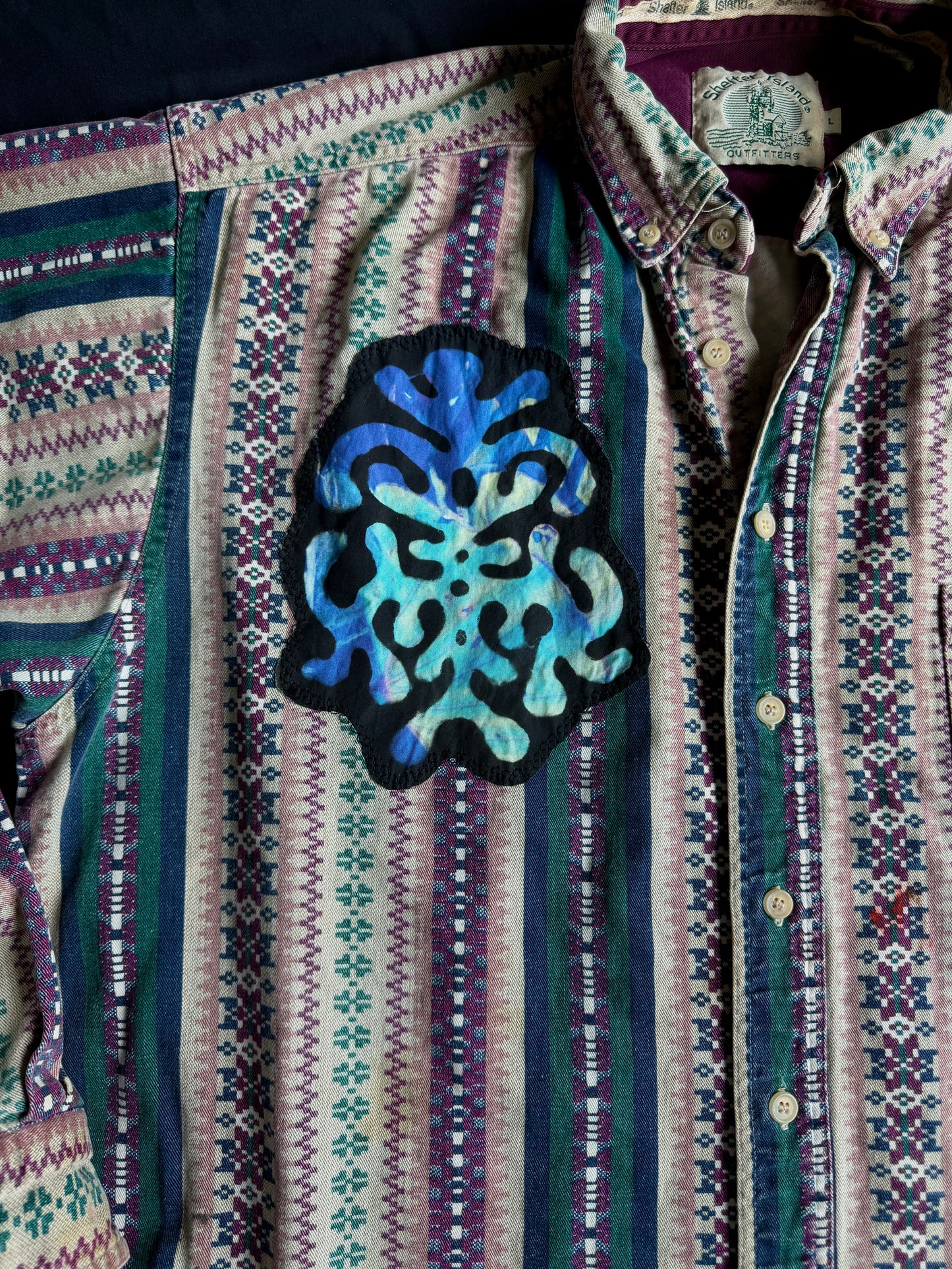Clown and shapes button down shirt
