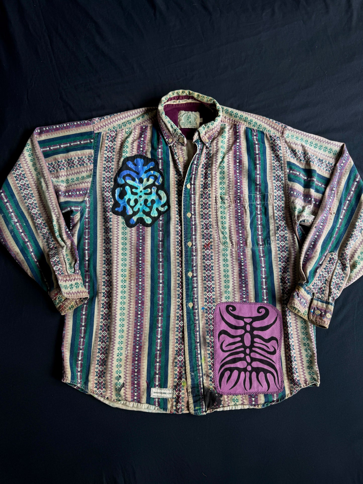 Clown and shapes button down shirt