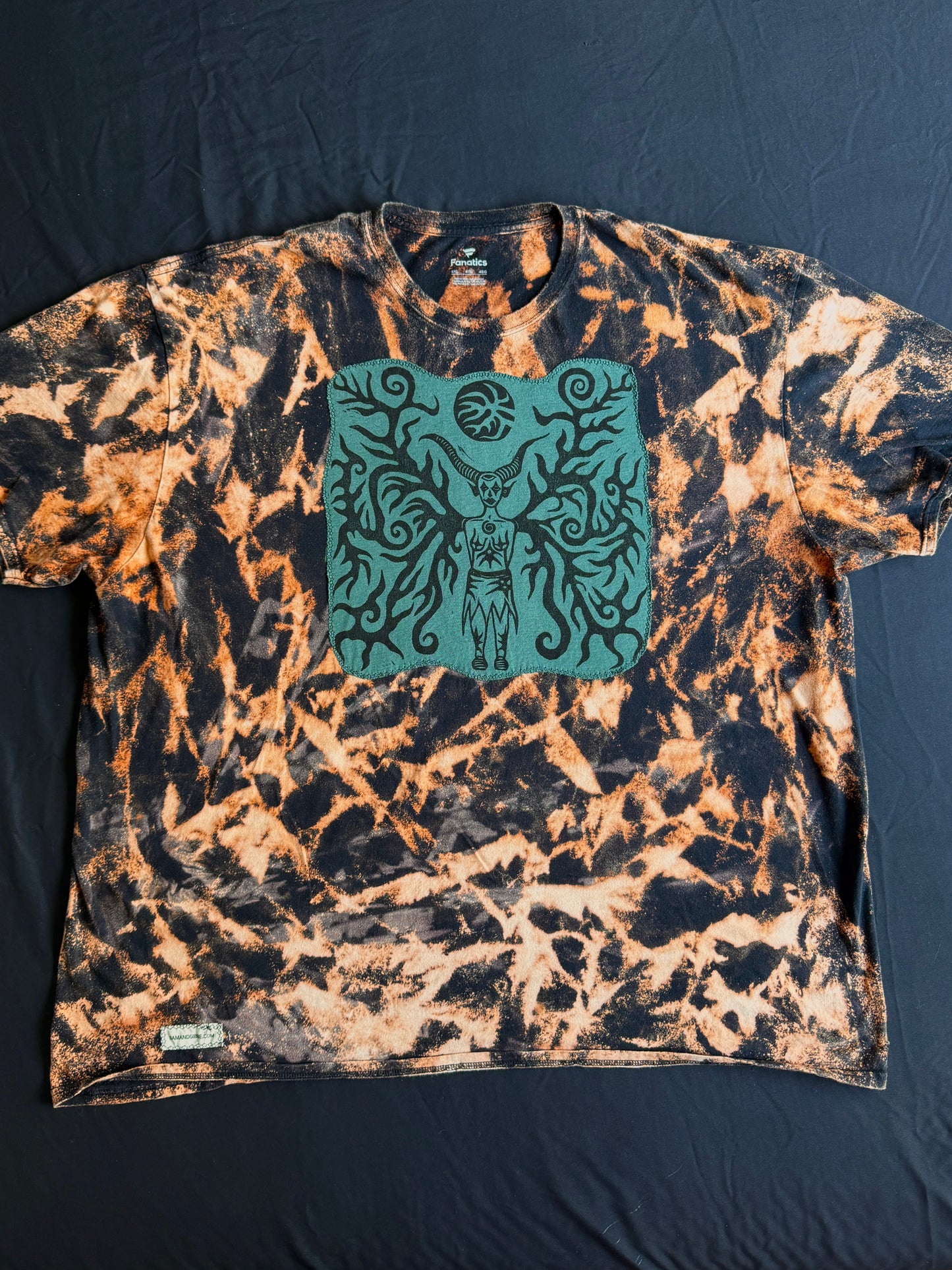 Moon goddess bleach dyed t-shirt