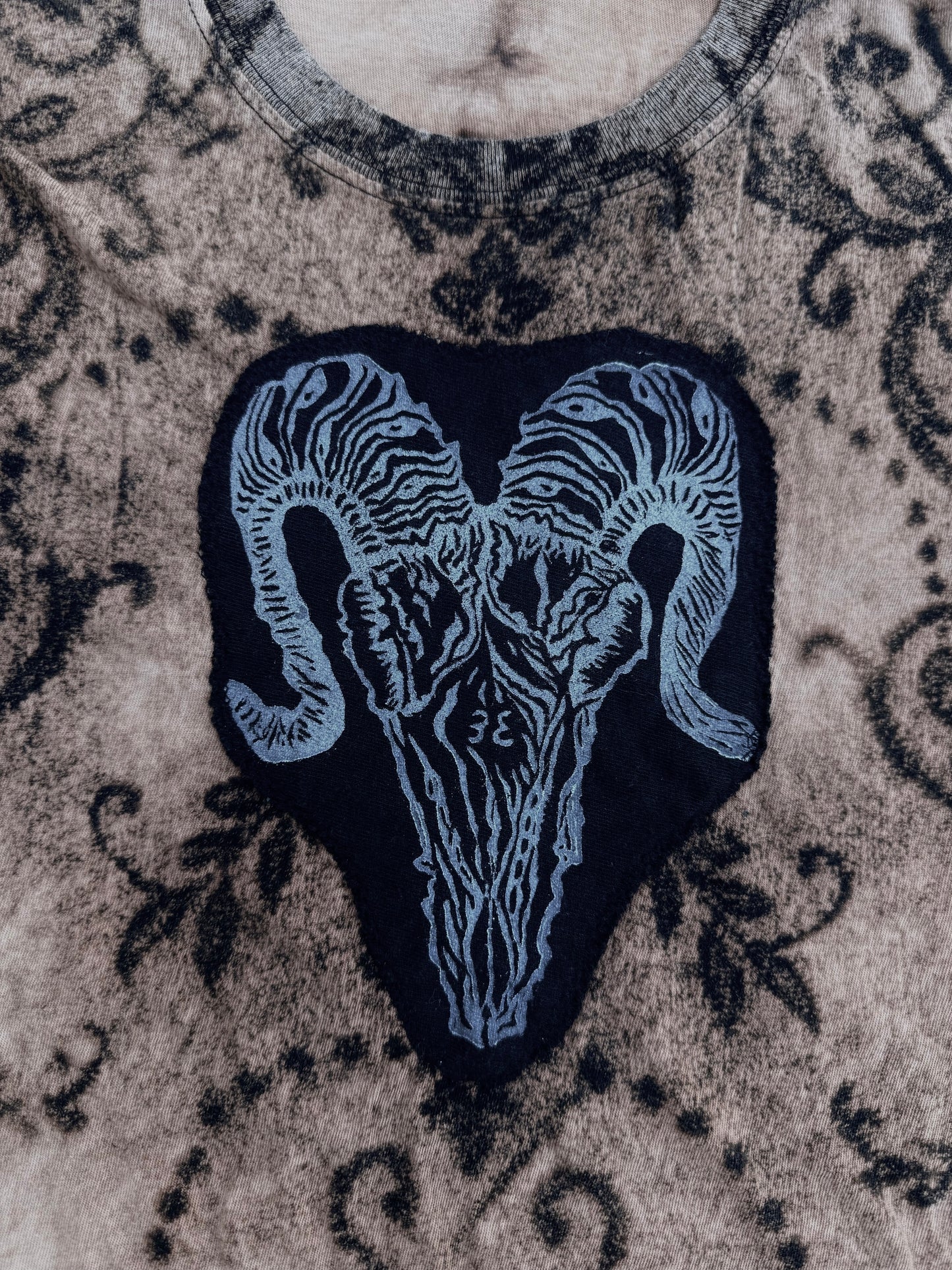 All seeing billy skull bleach dyed t shirt