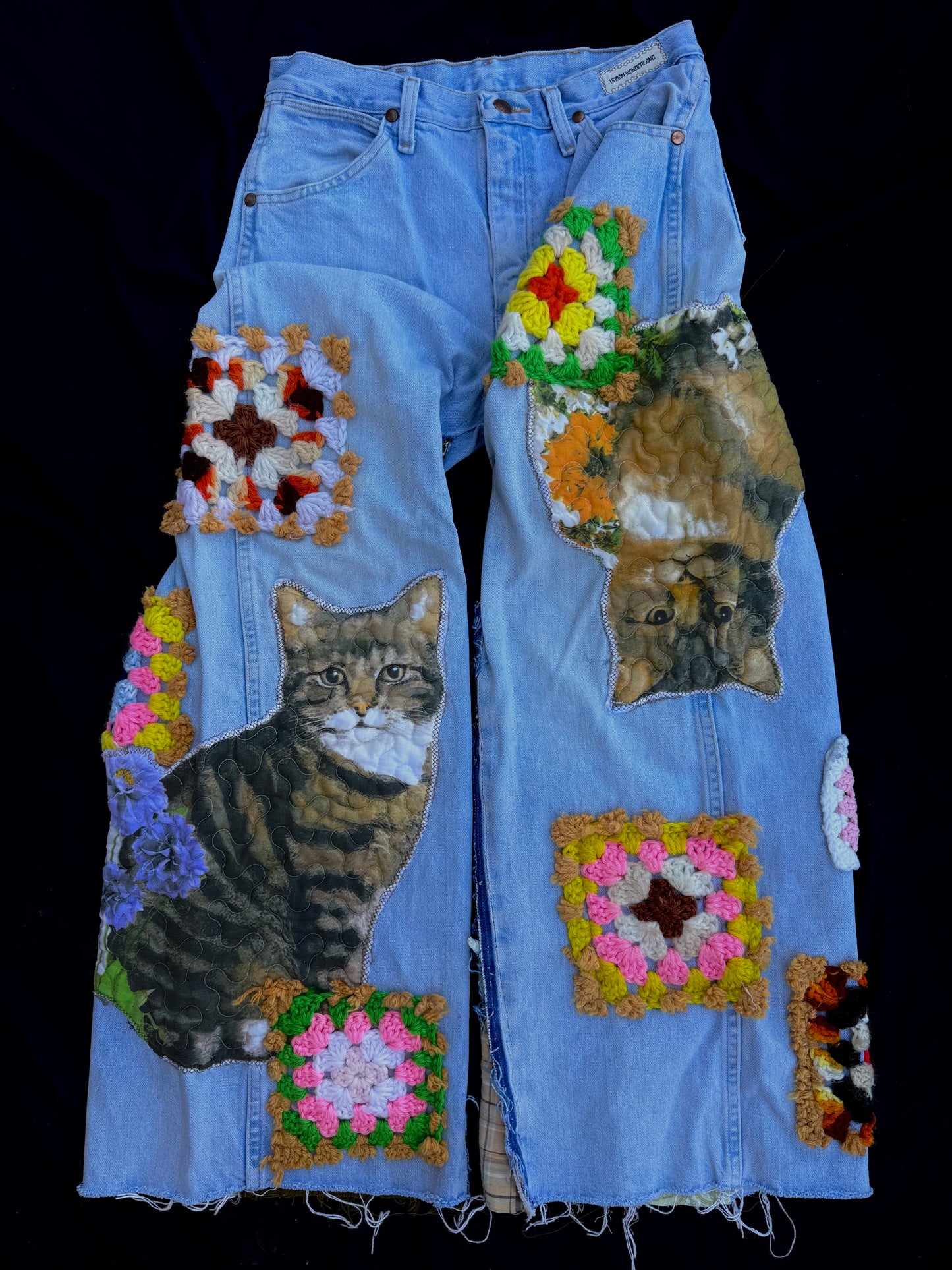 Cat granny square pants