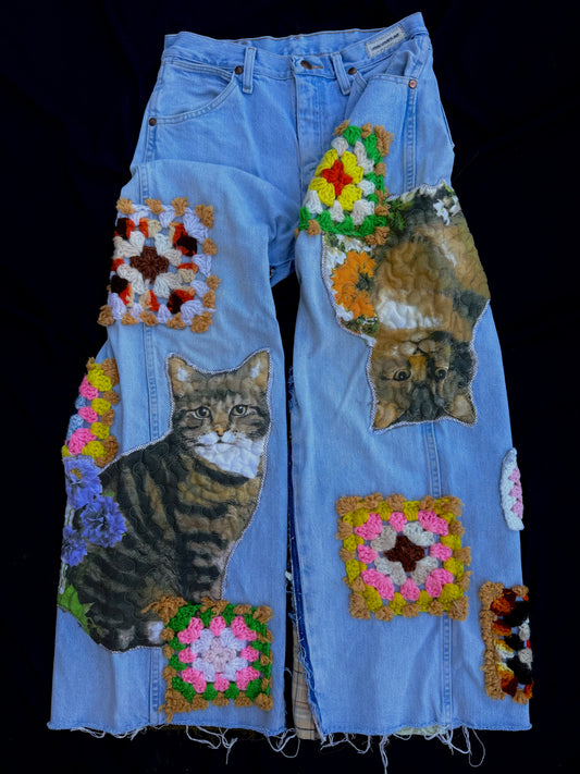 Cat granny square pants