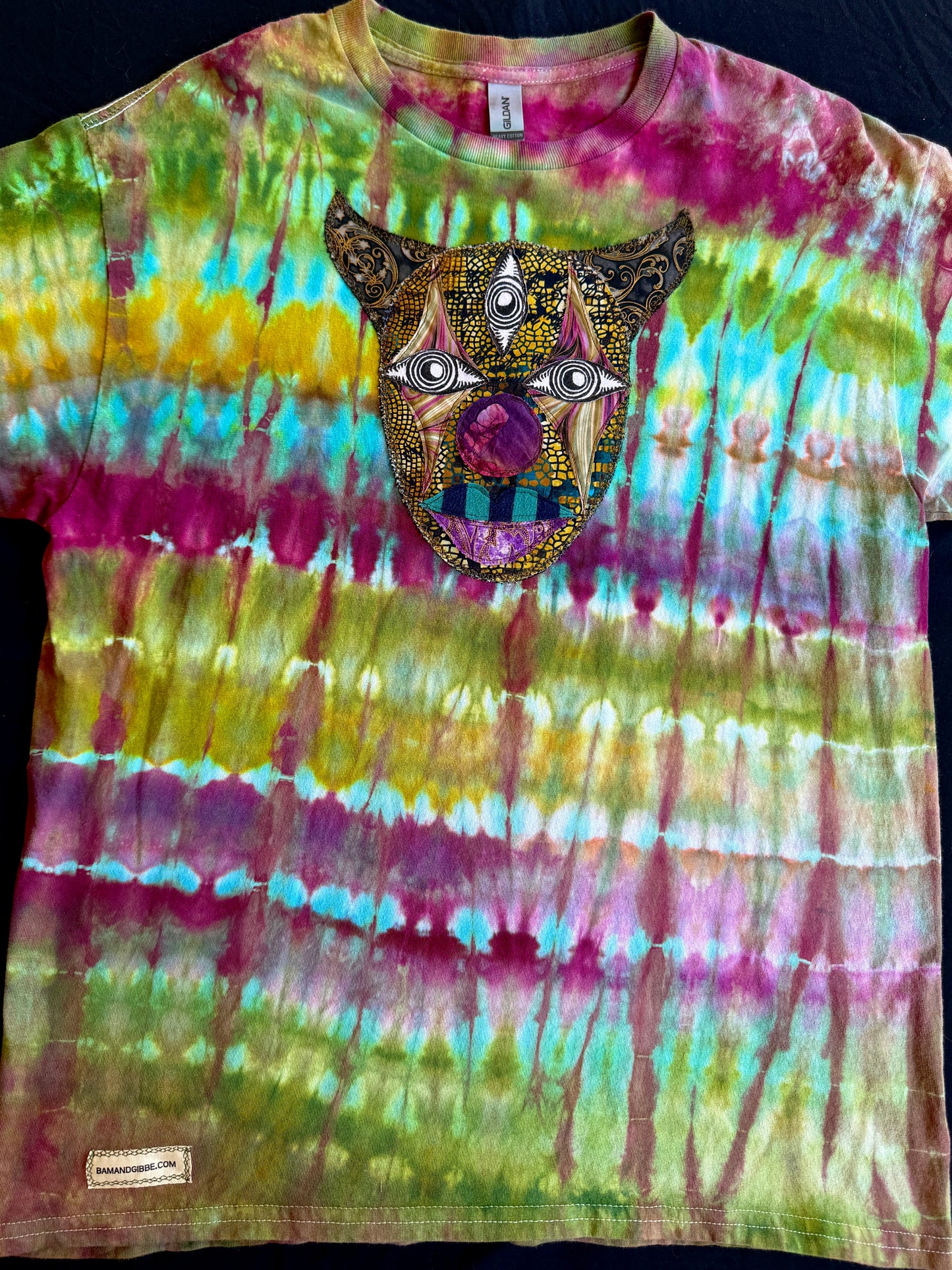 Clown patch tie dye t-shirt