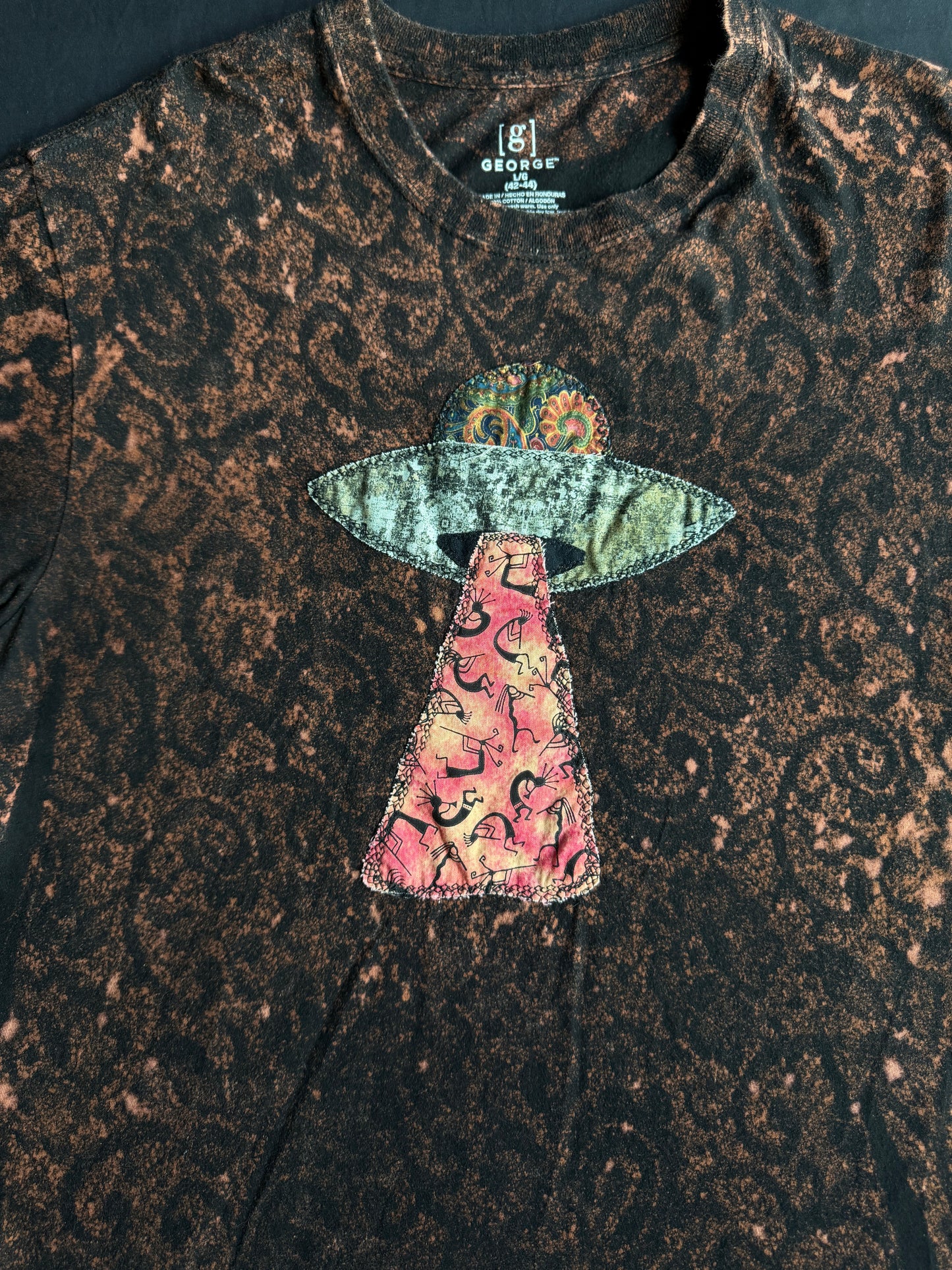 UFO bleach dyed t-shirt