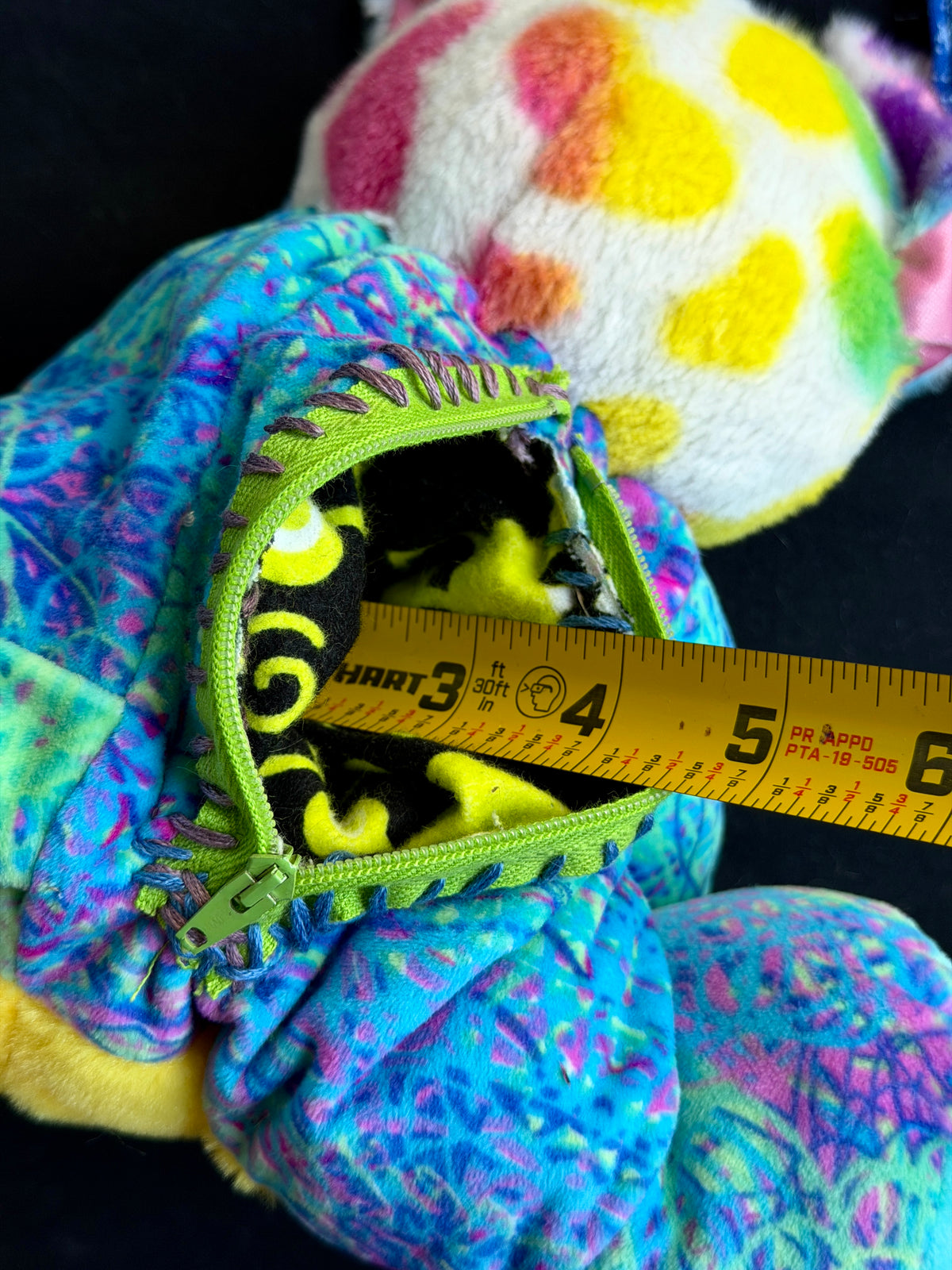 Rainbow dog + elephant hybrid side bag