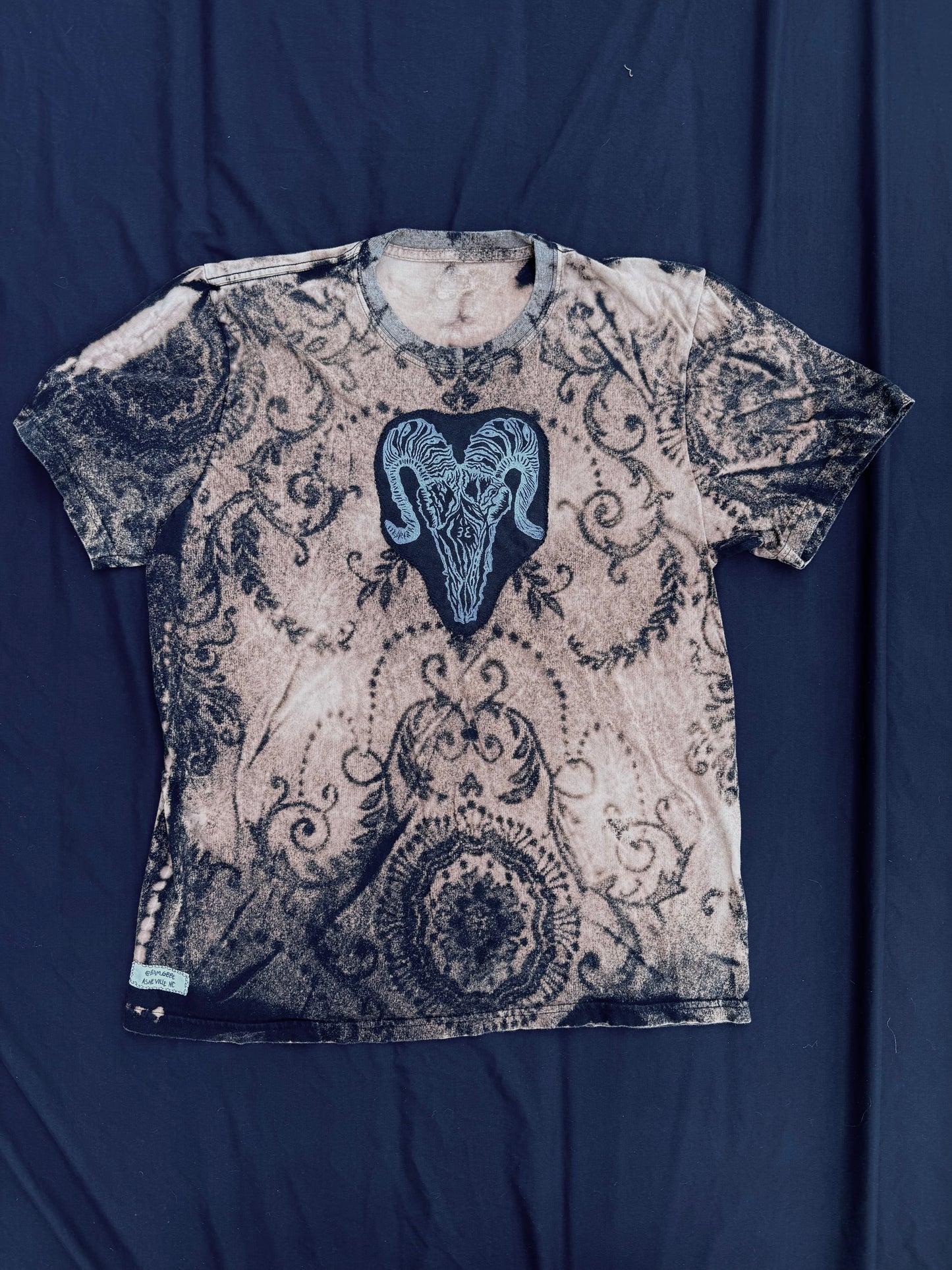 All seeing billy skull bleach dyed t shirt