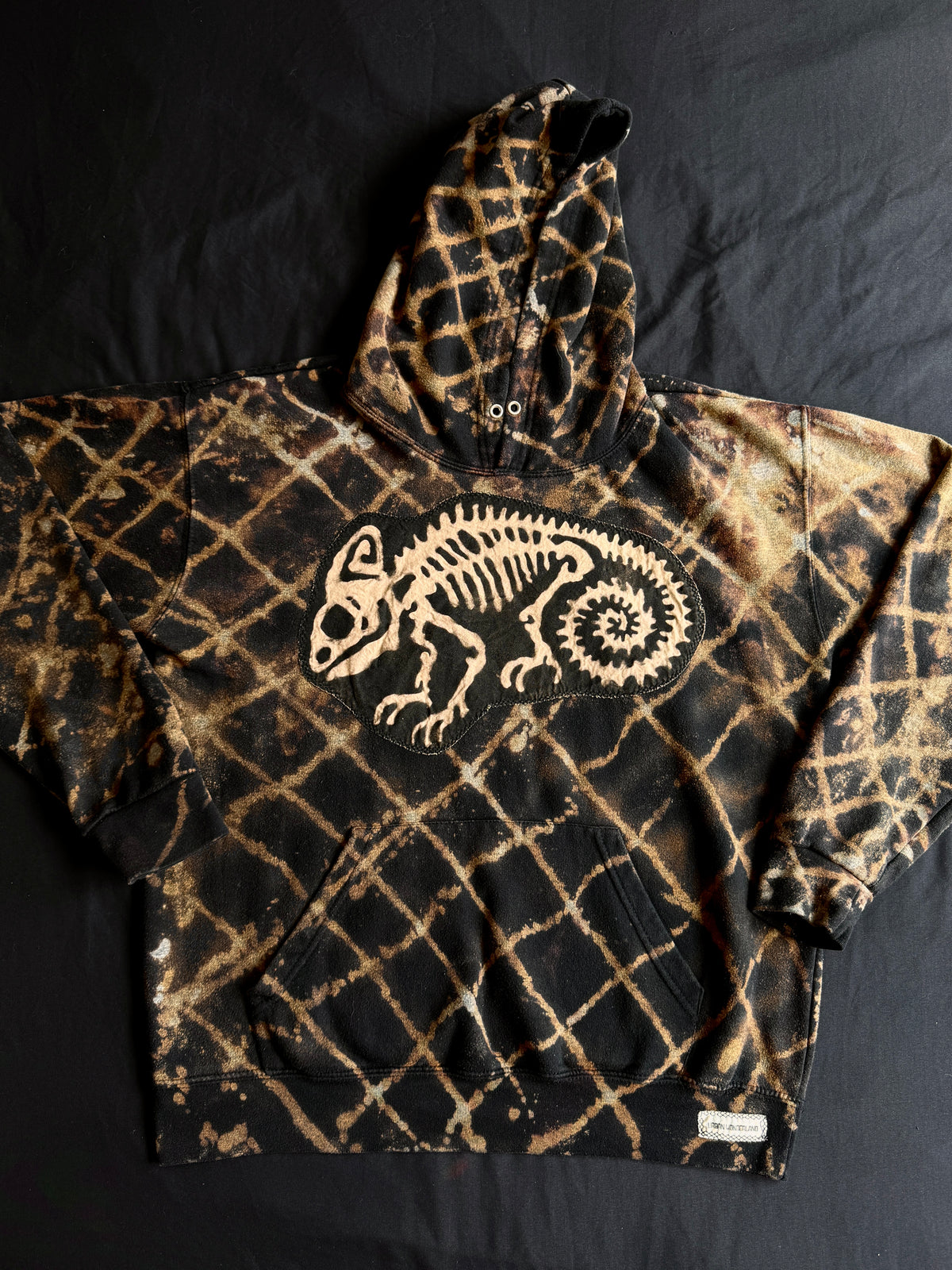 Gremlin + chameleon bleach dyed hoodie