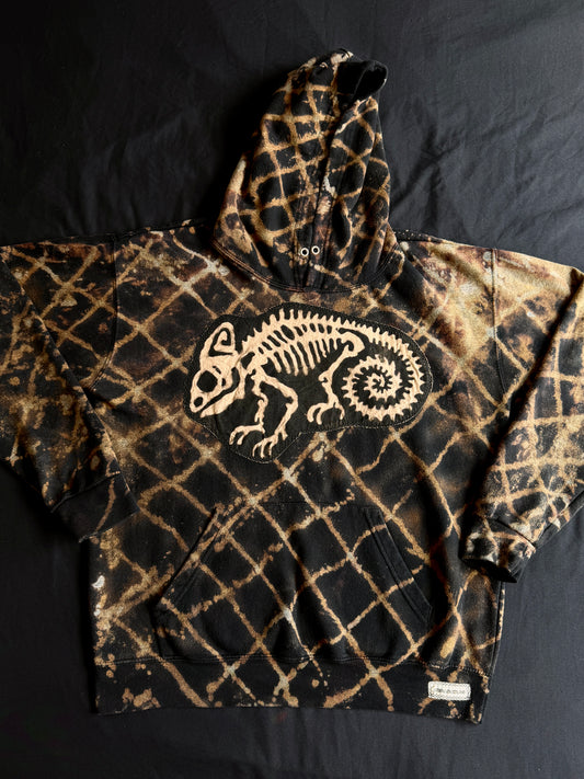 Gremlin + chameleon bleach dyed hoodie