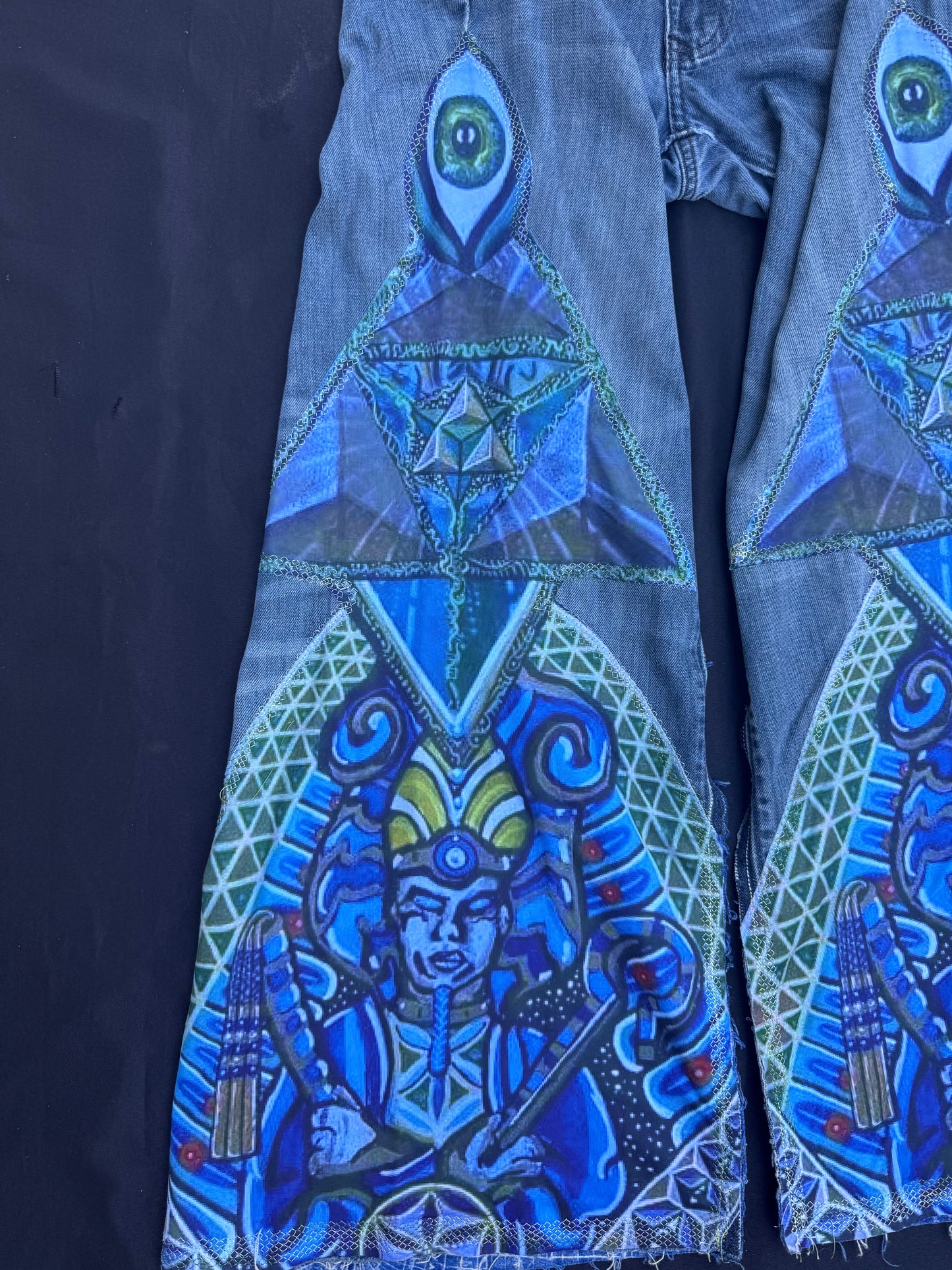 Jesse James astral pharaoh patch jeans