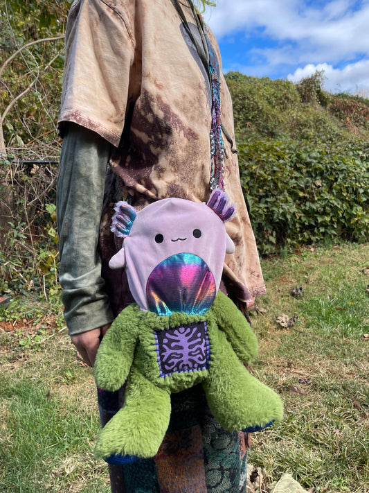 Squishmallow + dragon hybrid side bag