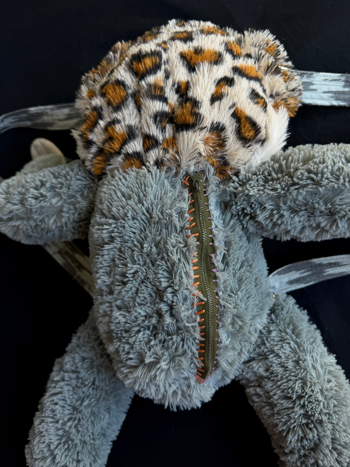 Leopard + sloth hybrid back pack