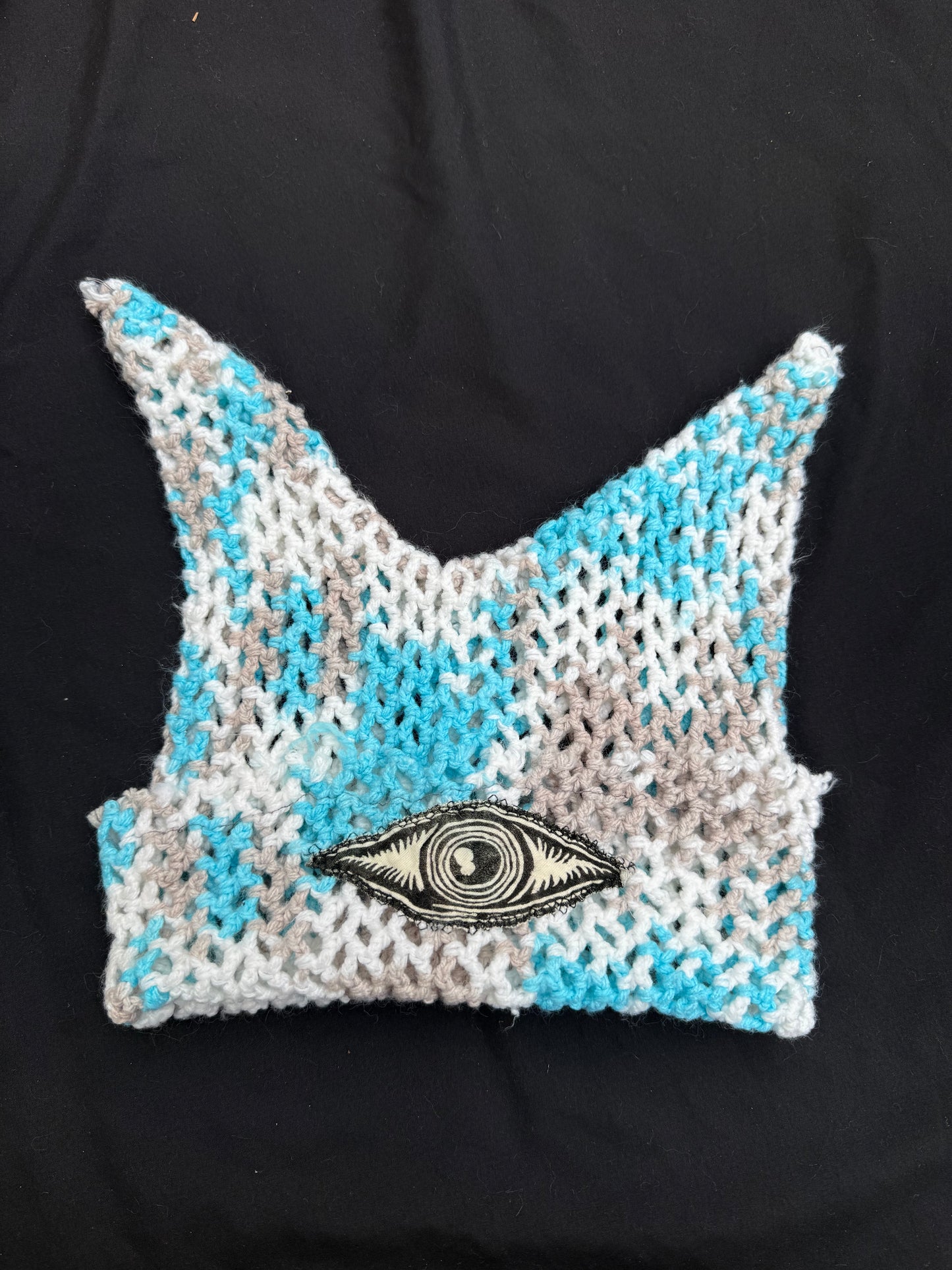 Crochet eyeball patch hat