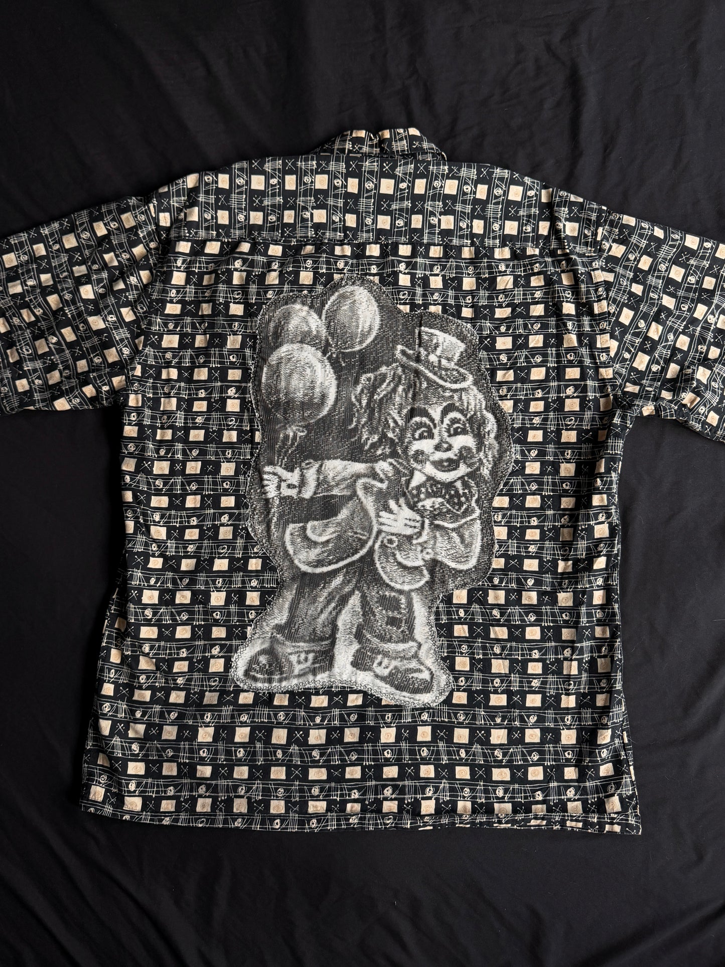 Clown + shapes button up short sleeve