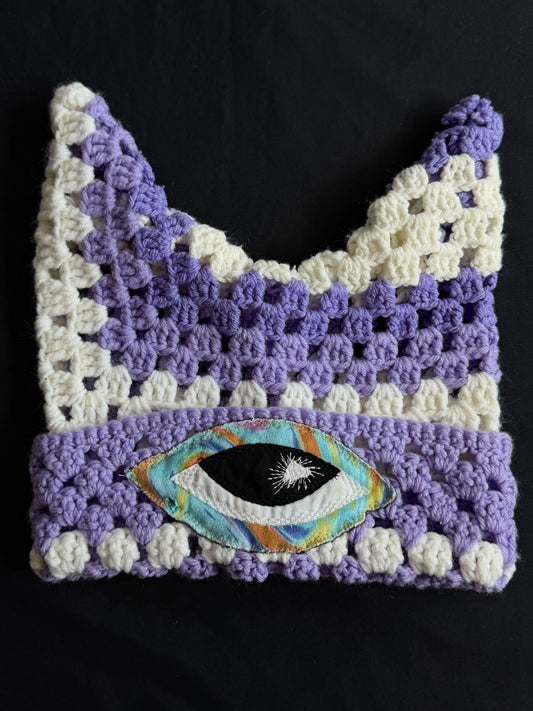 Crochet eyeball hat