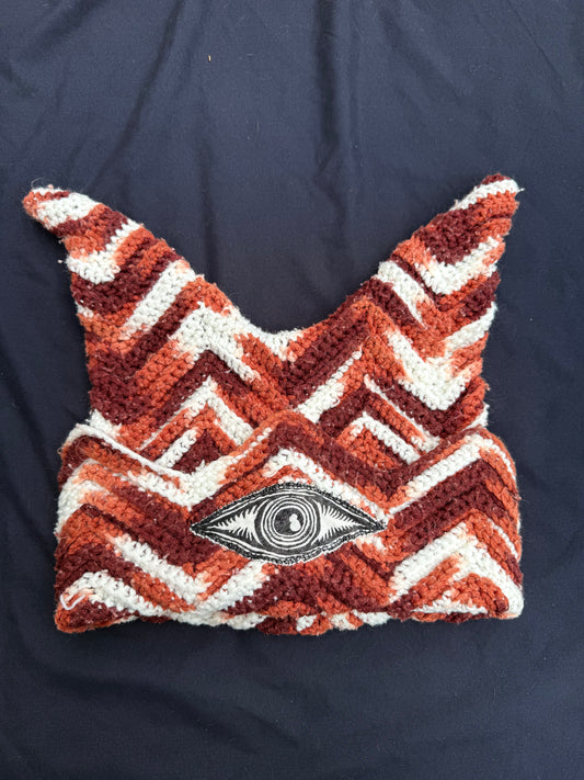Crochet eyeball patch hat