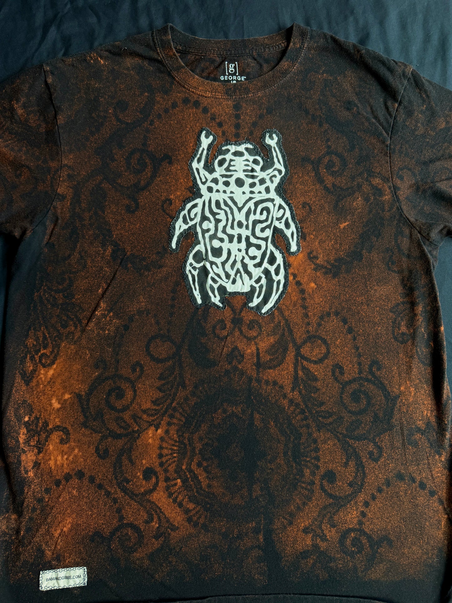 Beetle bleach dyed t-shirt