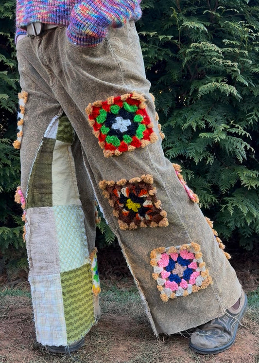Ginger bread granny square pants