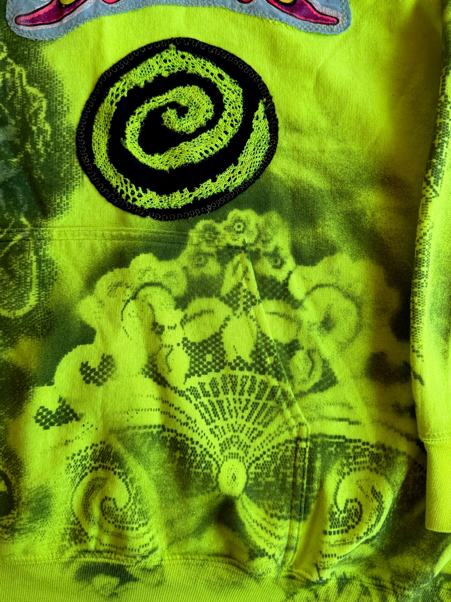 Neon clown wolf hoodie