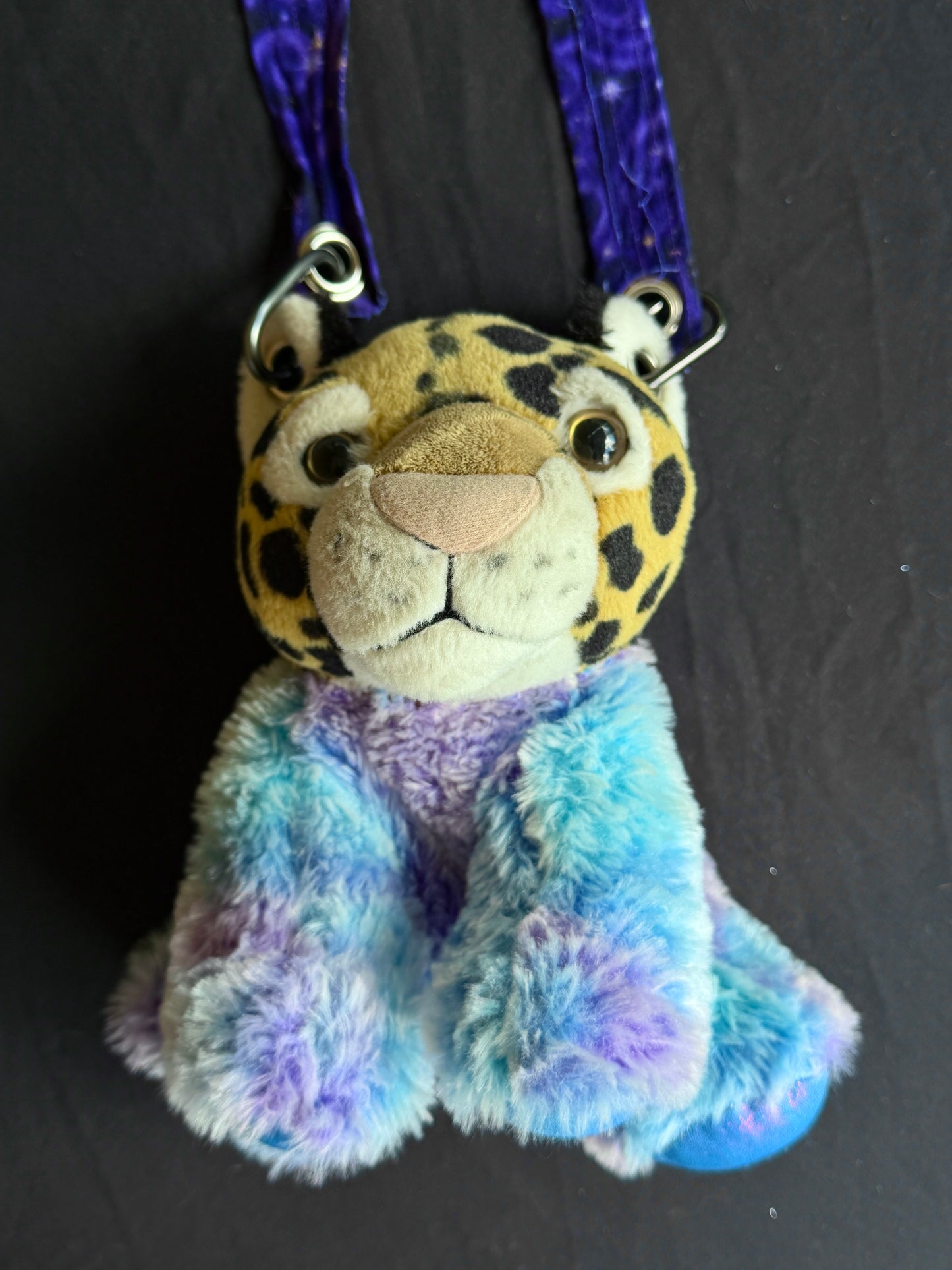 Cheetah + blue and purple guy hybrid side bag