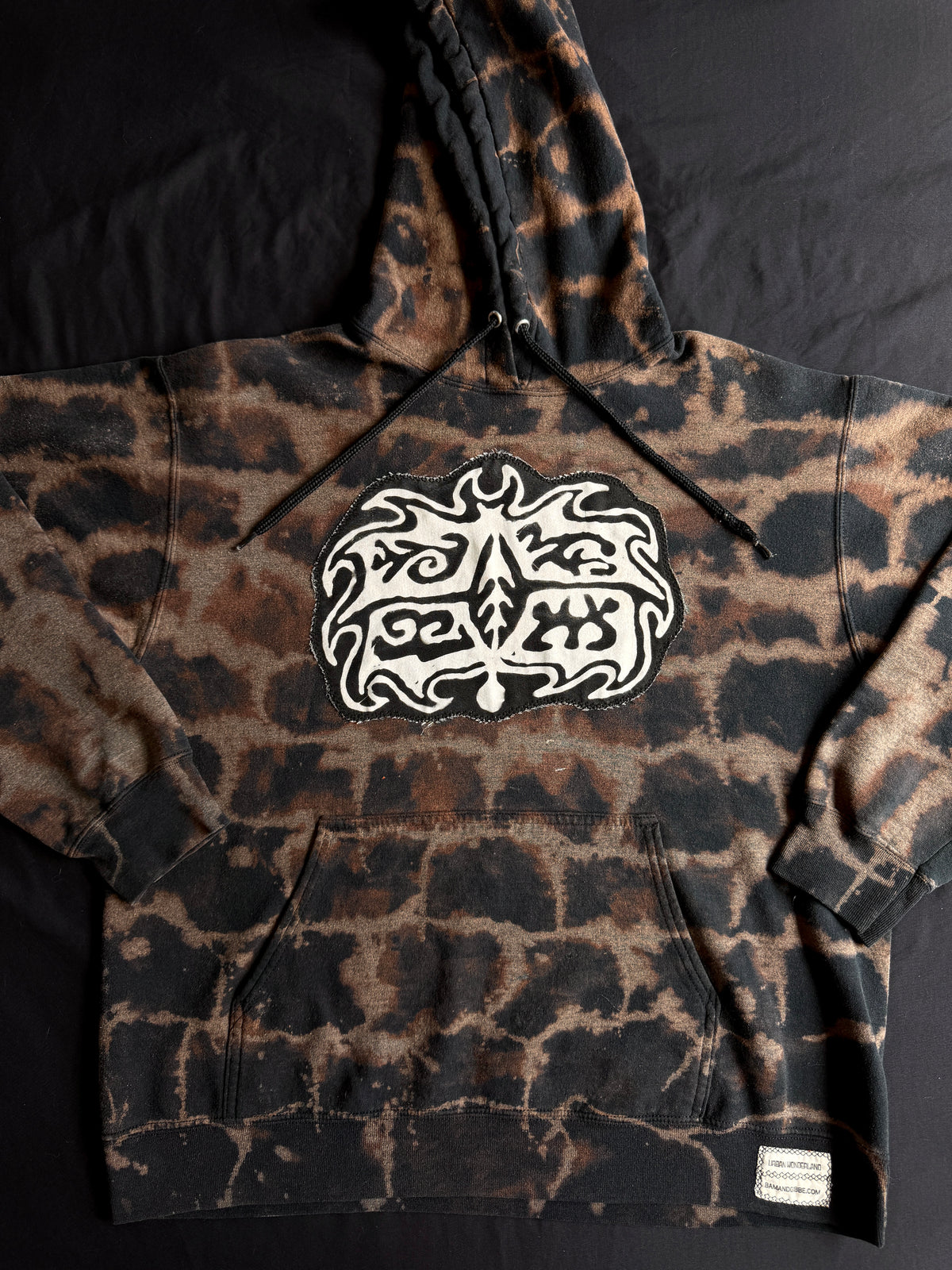Gargoyle bleach dyed hoodie￼
