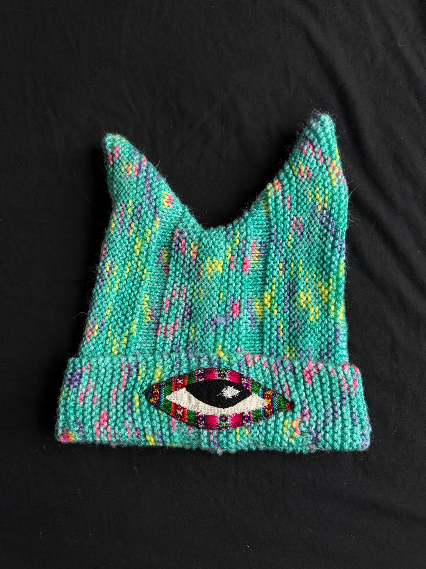 Crochet eyeball patch hat