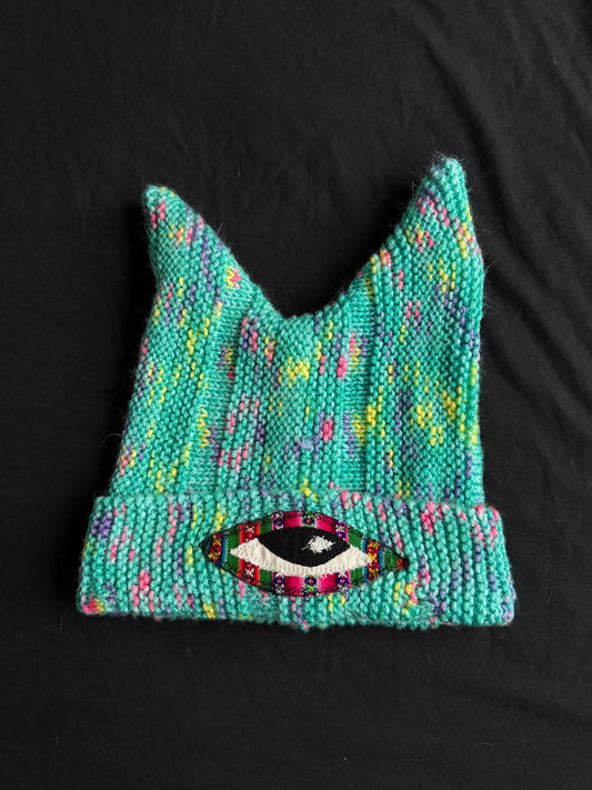 Crochet eyeball patch hat