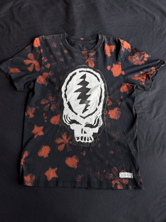 Stealie bleach dyed t-shirt