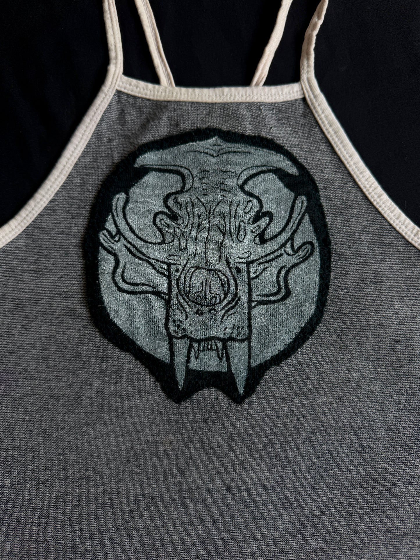 Polar bear skull patch tank top