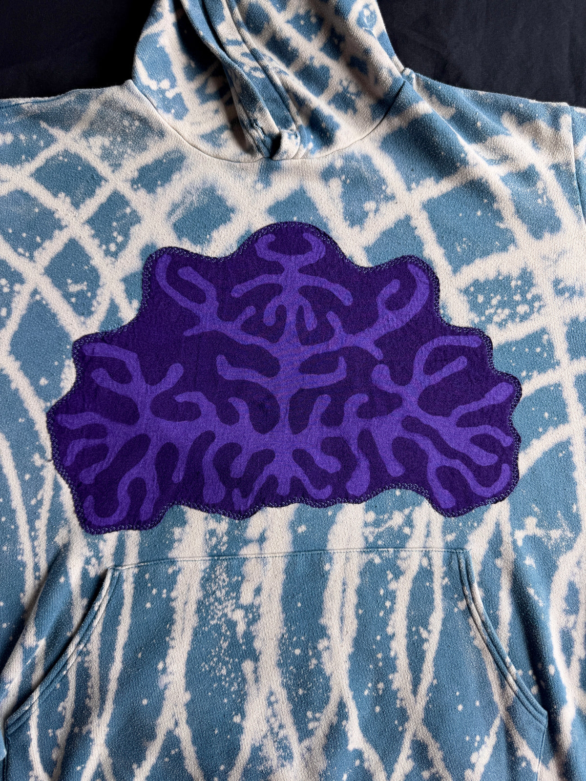 Clown bleach dyed hoodie