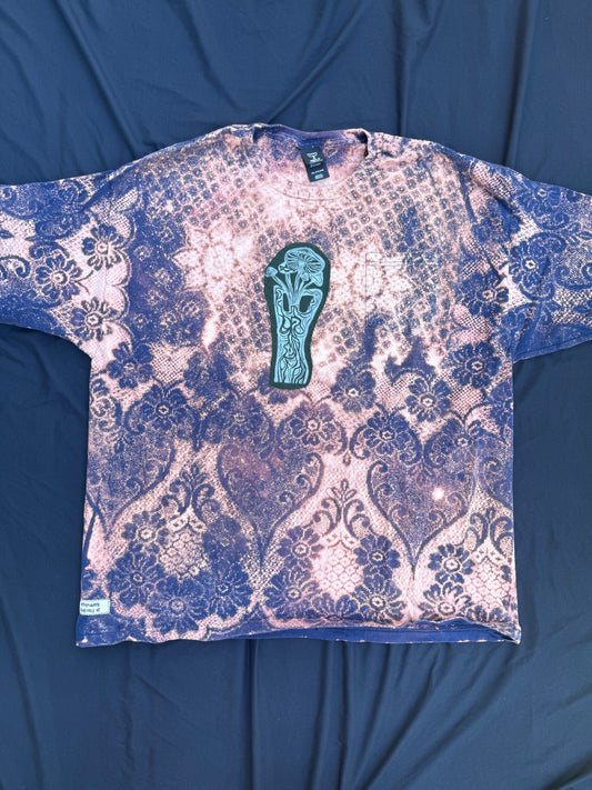 Mushroom lady bleach dyed t shirt