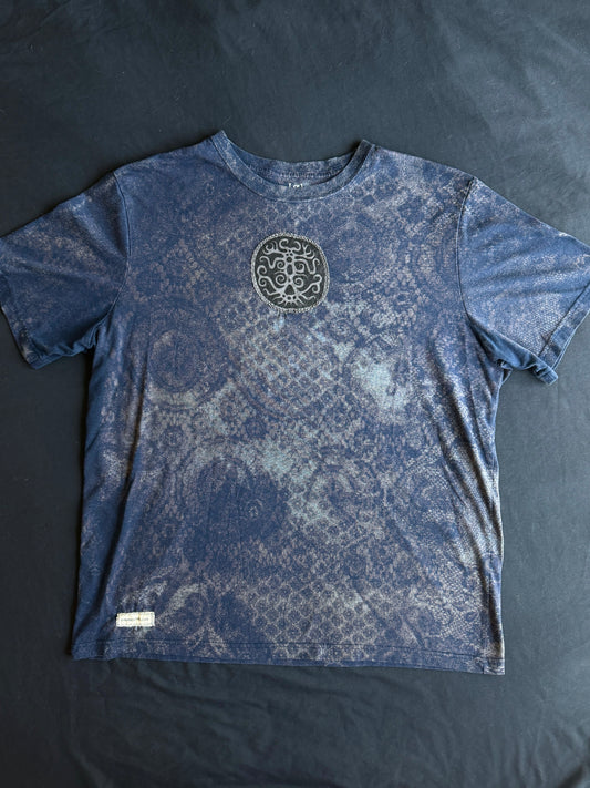 Moon goddess patch bleach dyed t-shirt