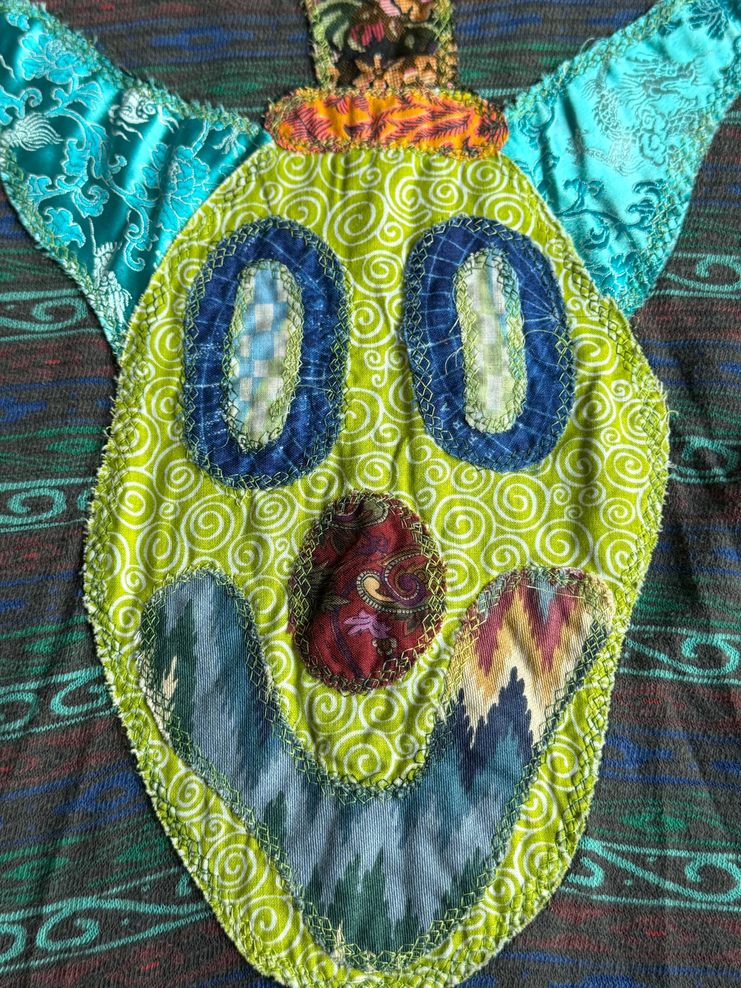 Scrappy clown flower zip up