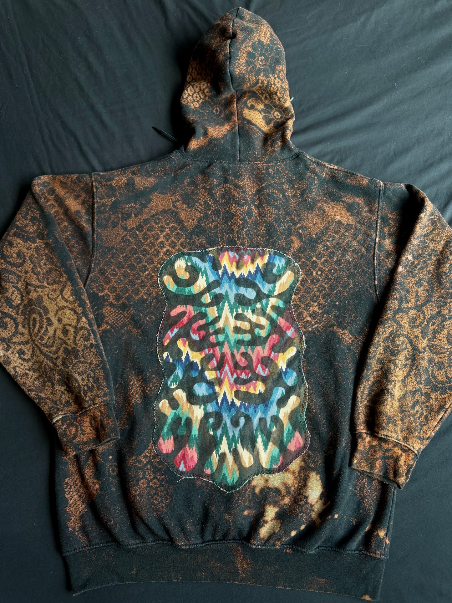 Butterfly + shape bleach dyed hoodie