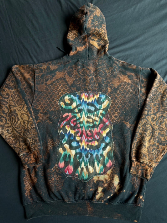 Butterfly + shape bleach dyed hoodie