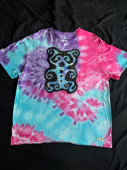 Shape patch tie dye t-shirt