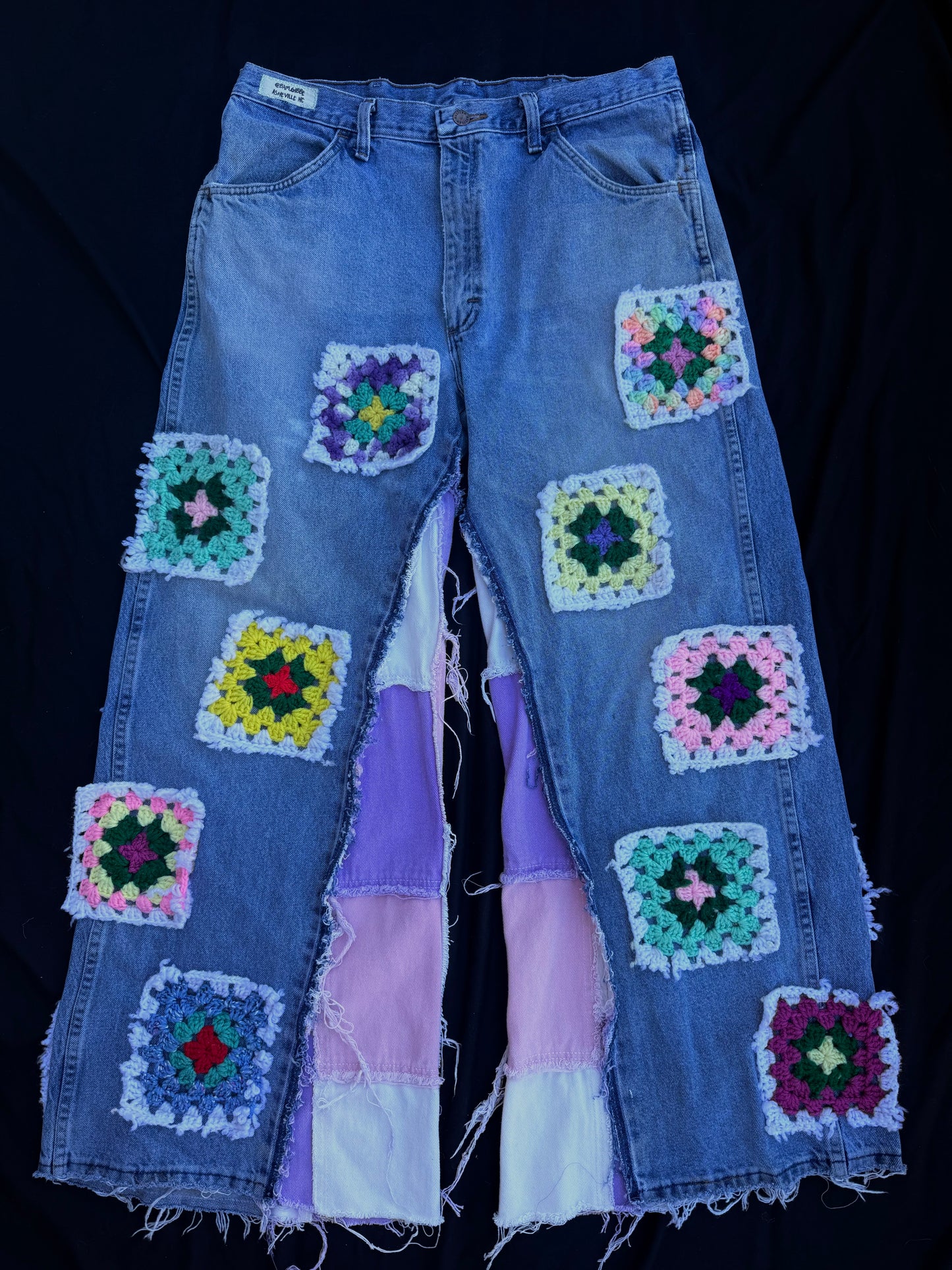 Purple daydream granny square pants