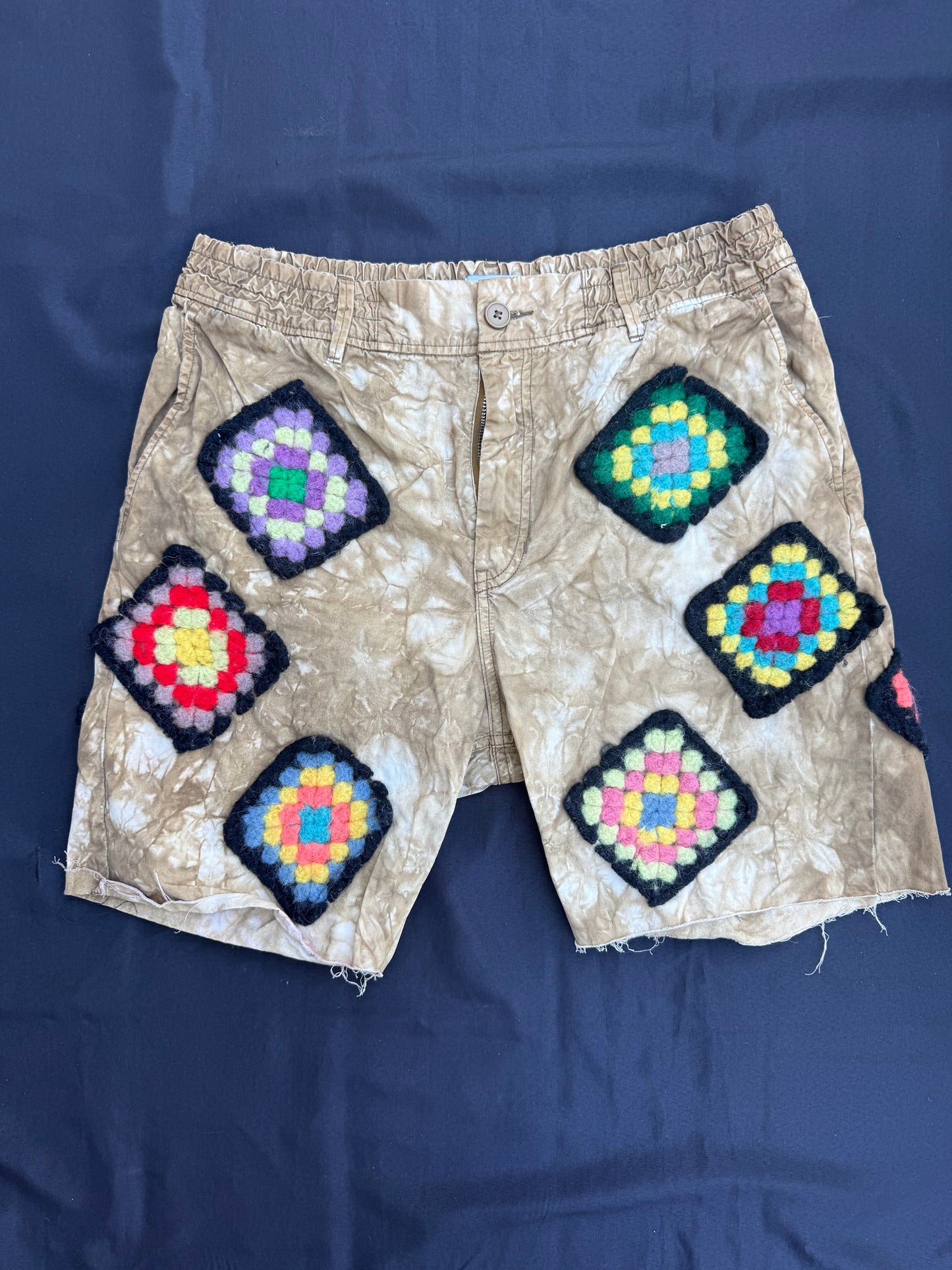 Crochet granny square shorts