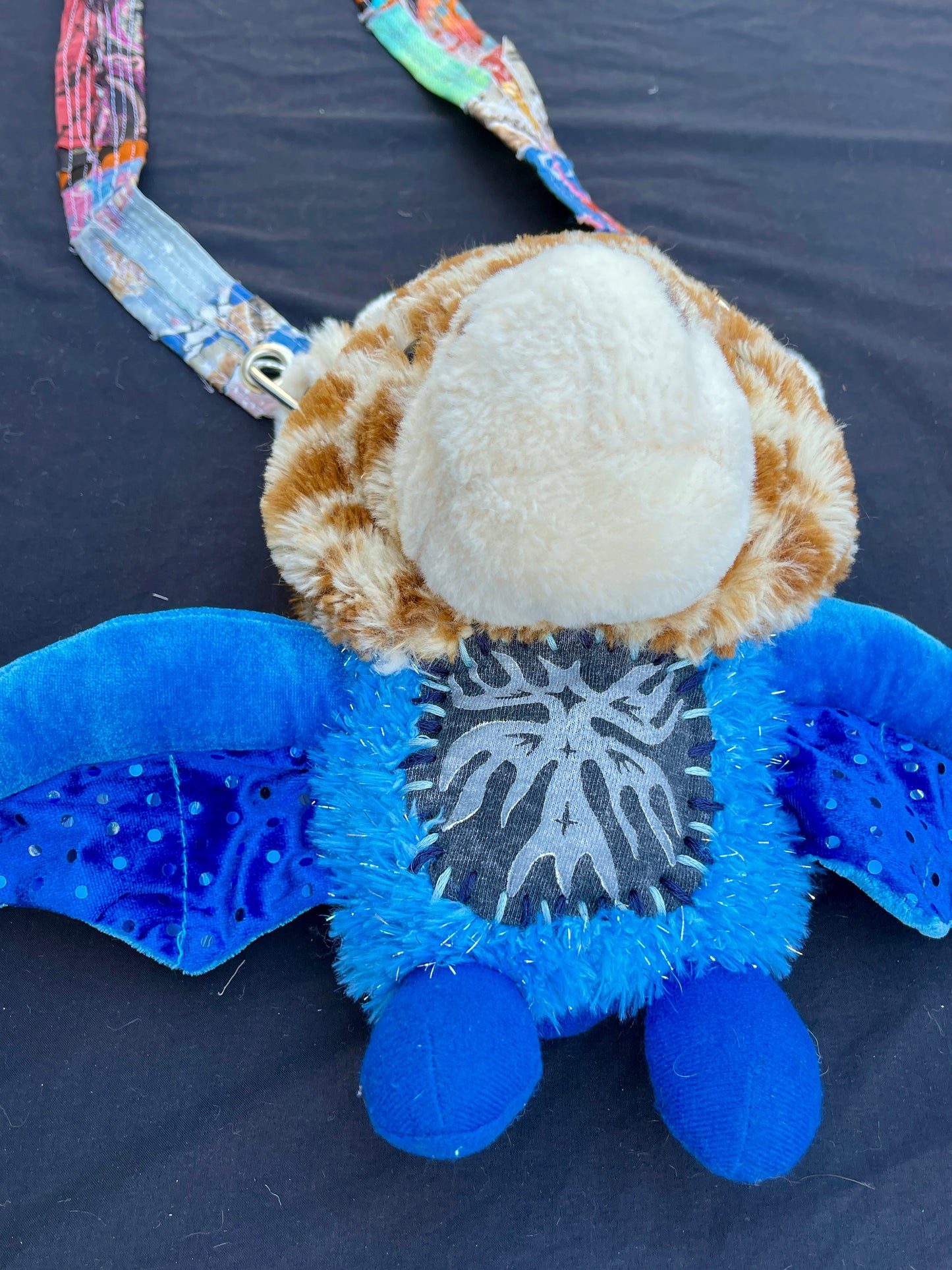 Giraffe + blue bat hybrid side bag