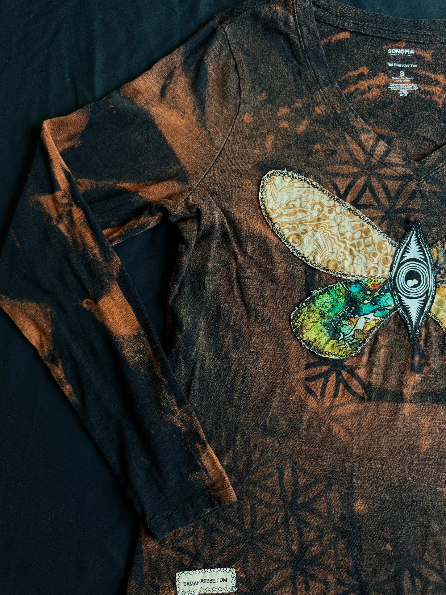 Butterfly bleach dyed long sleeve