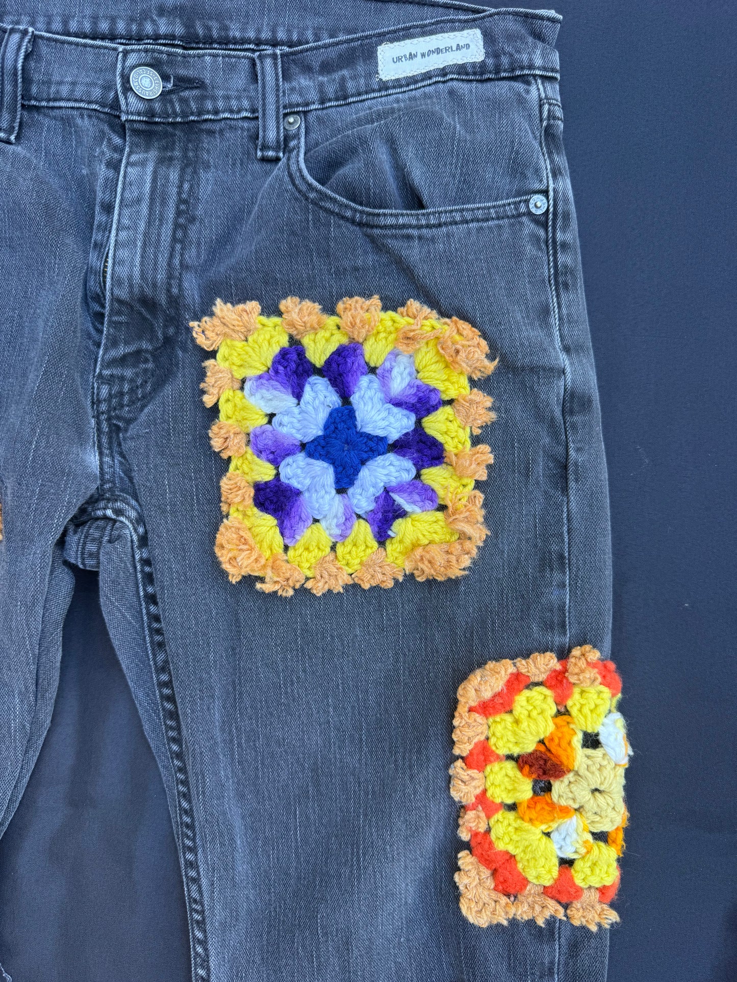 Crochet granny square shorts