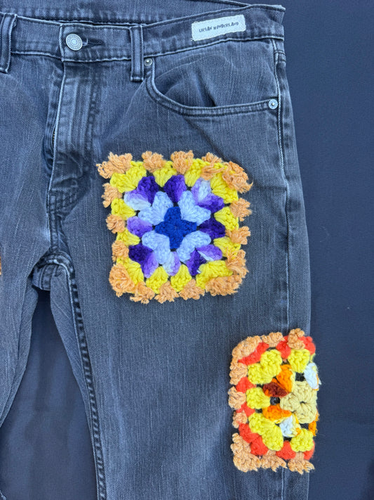 Crochet granny square shorts